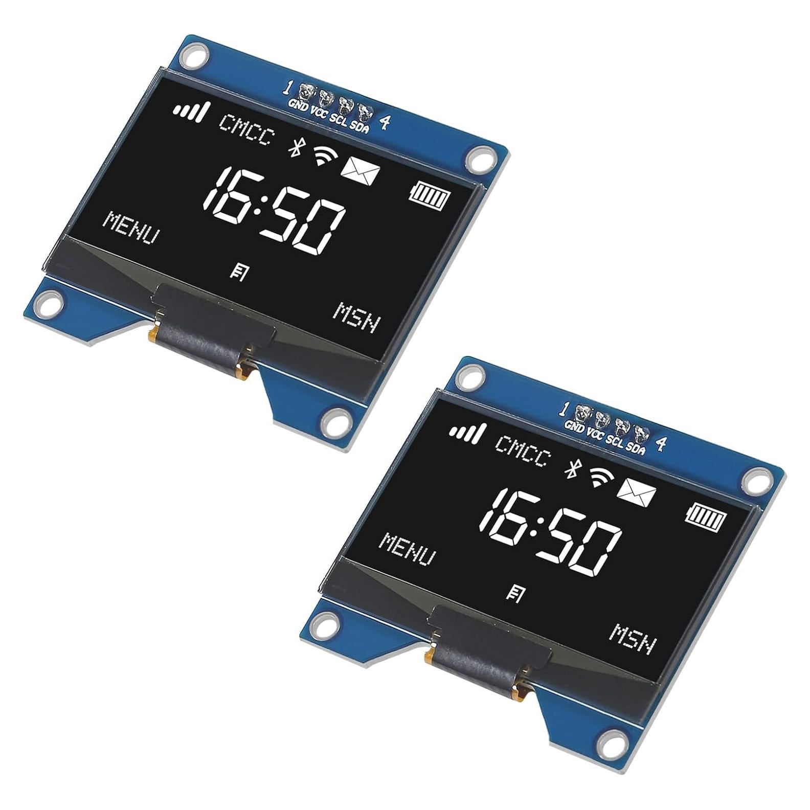 Módulo OLED 1.54" JUZITAO 128x64 I2C 2PCS Pantalla Blanca