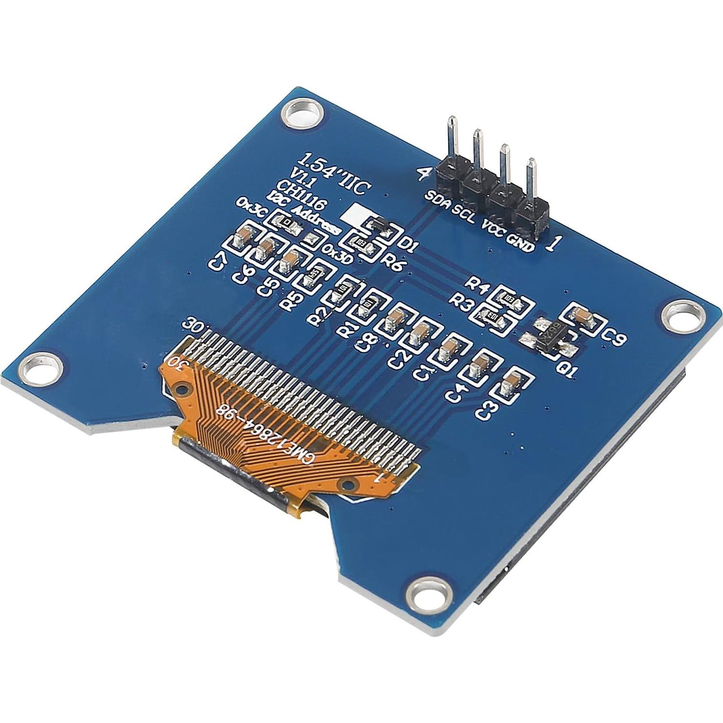 Módulo OLED 1.54" JUZITAO 128x64 I2C 2PCS Pantalla Blanca