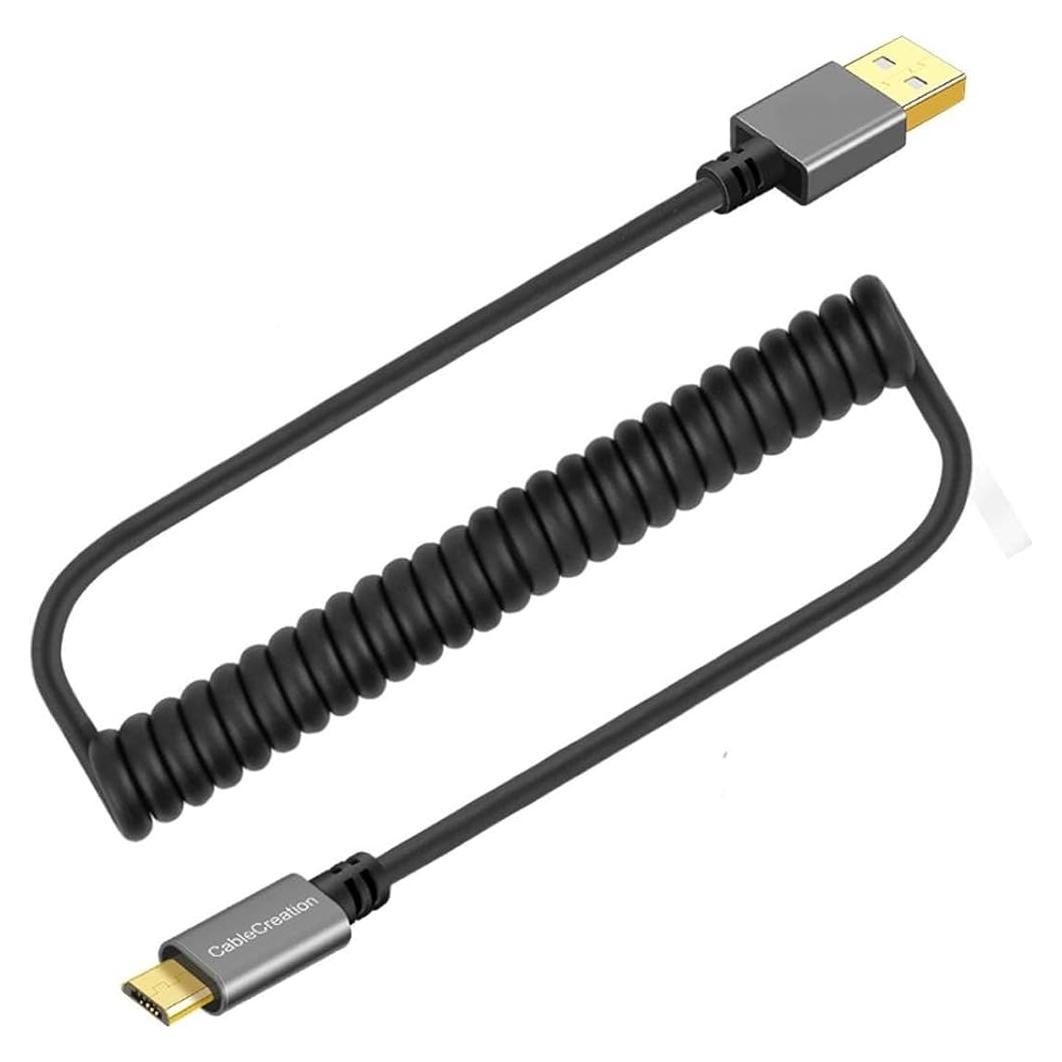 Cable USB Espiral a Micro USB CableCreation 1.2m Carga Rápida