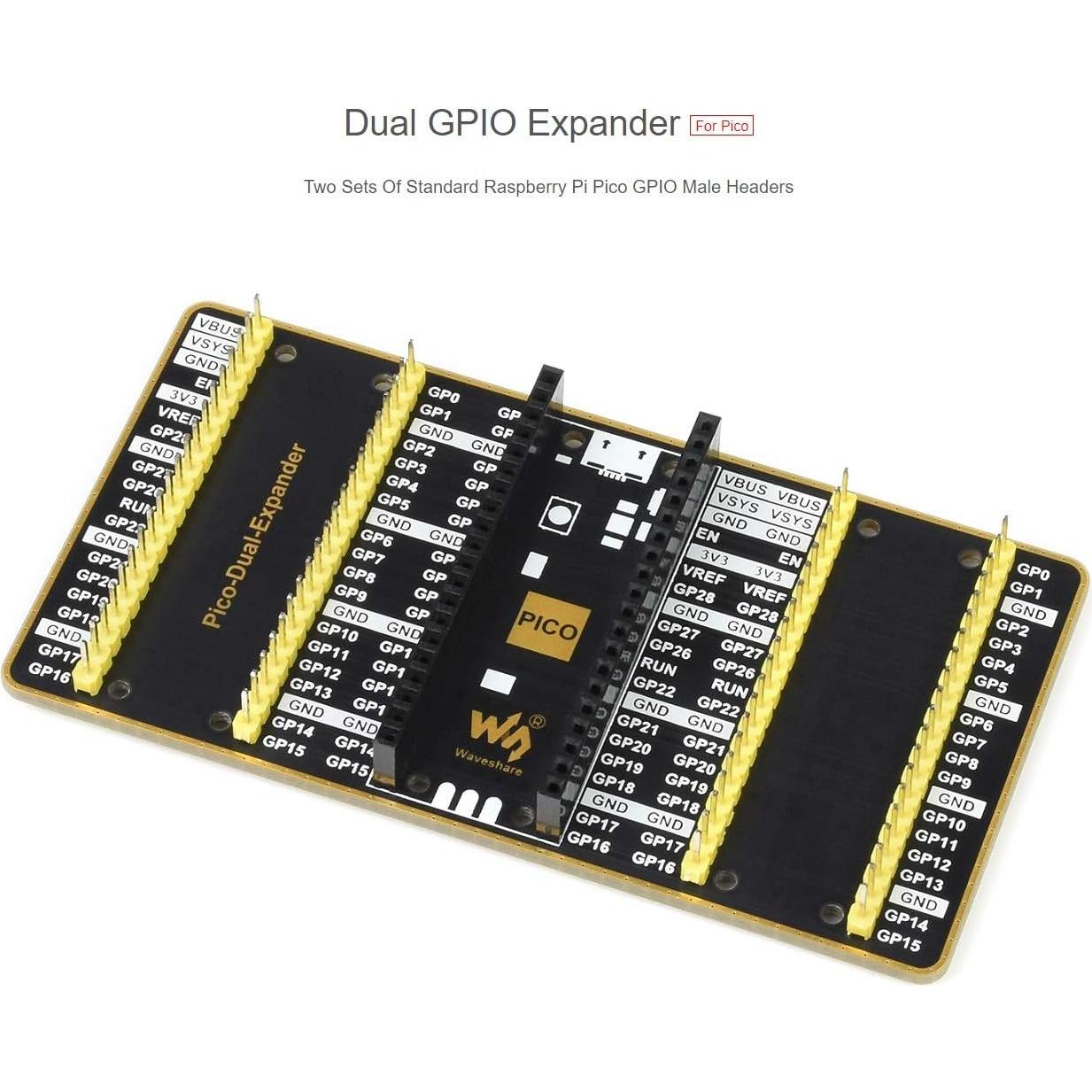 Expansor GPIO Doble Waveshare para Raspberry Pi Pico 2x20