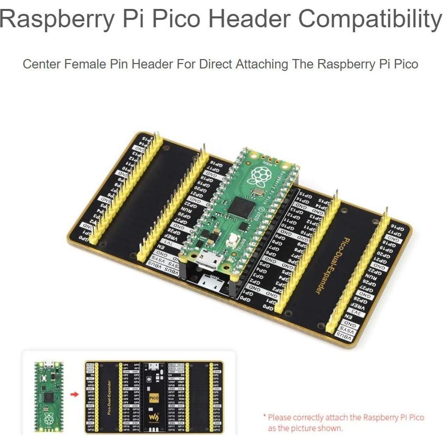 Expansor GPIO Doble Waveshare para Raspberry Pi Pico 2x20