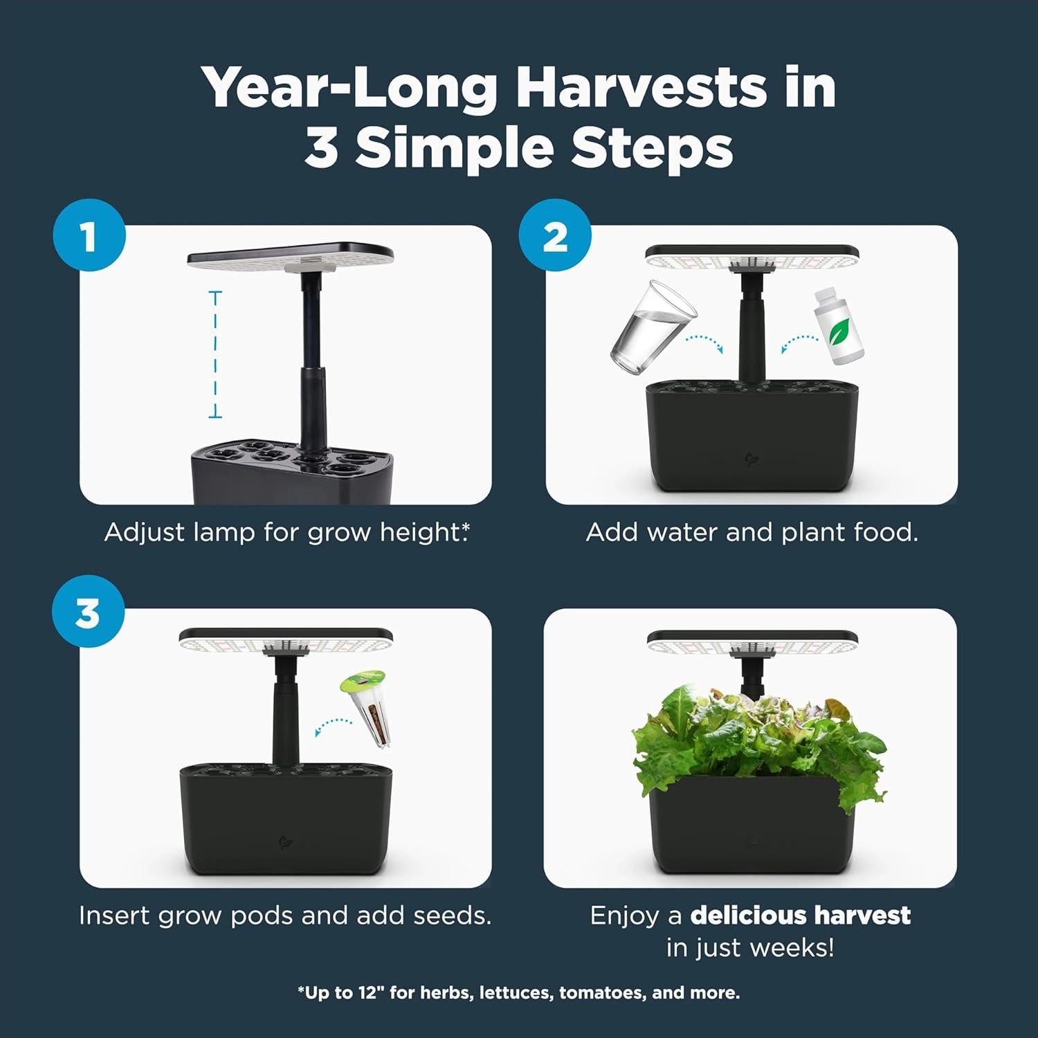 AeroGarden Harvest 2.0 Jardín Hidropónico 6 Cápsulas Crema