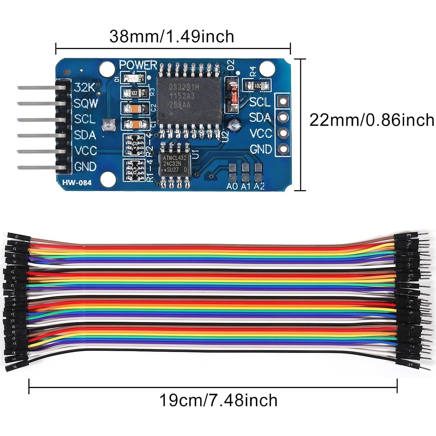 6 Módulos de Reloj en Tiempo Real DS3231 JUZITAO con Cables