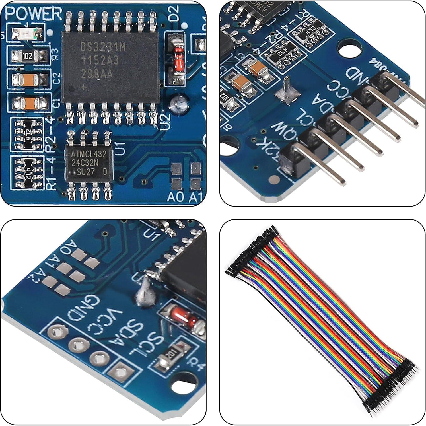 6 Módulos de Reloj en Tiempo Real DS3231 JUZITAO con Cables
