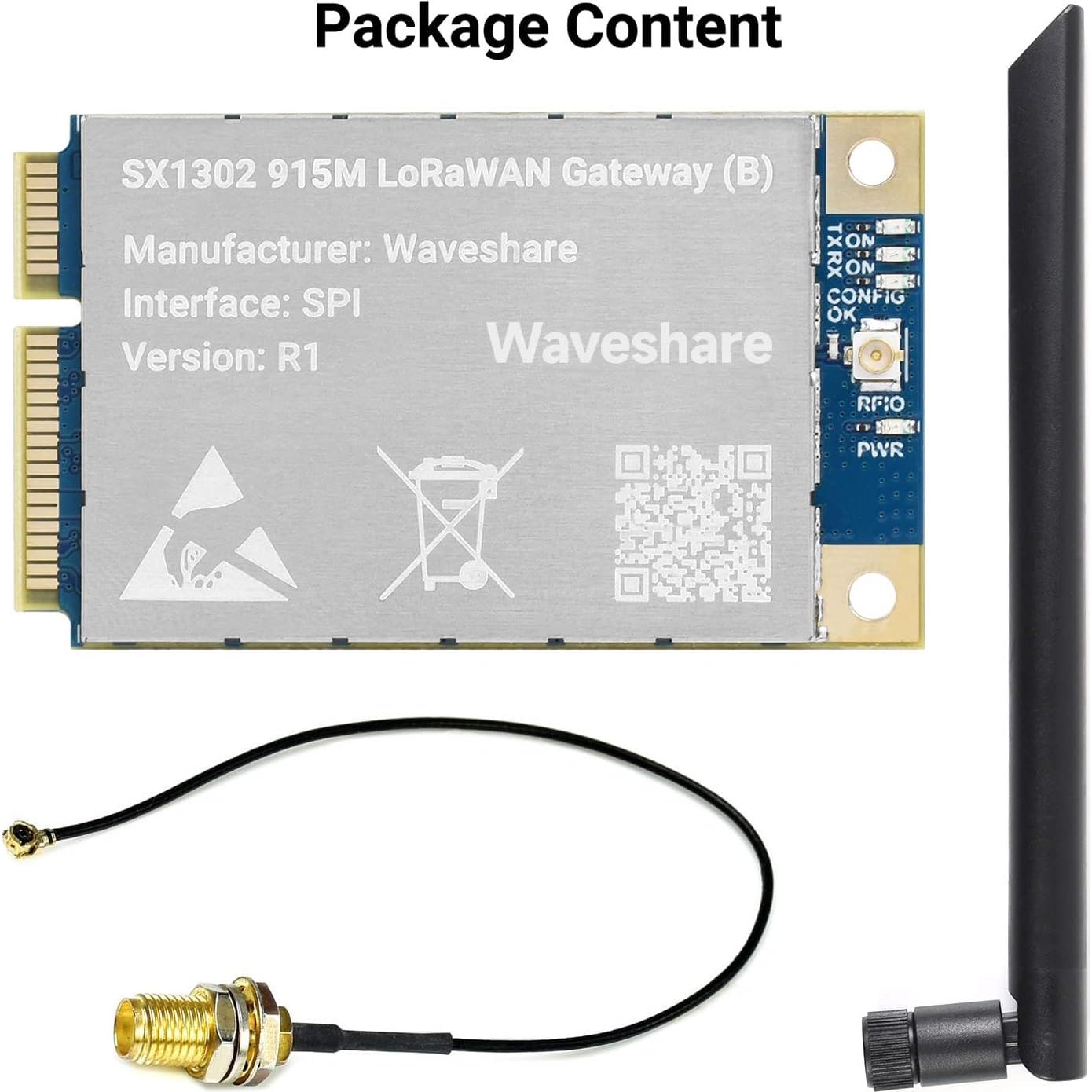 Módulo Puerta de Enlace LoRaWAN SX1302 915M Waveshare