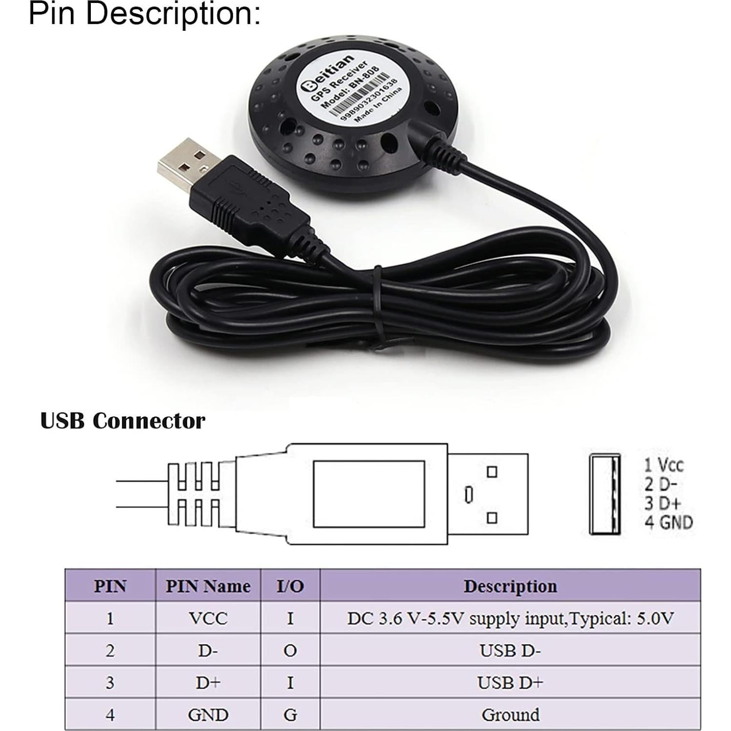 Módulo GPS BN-808 USB Geekstory con Chip M8030-KT 4M