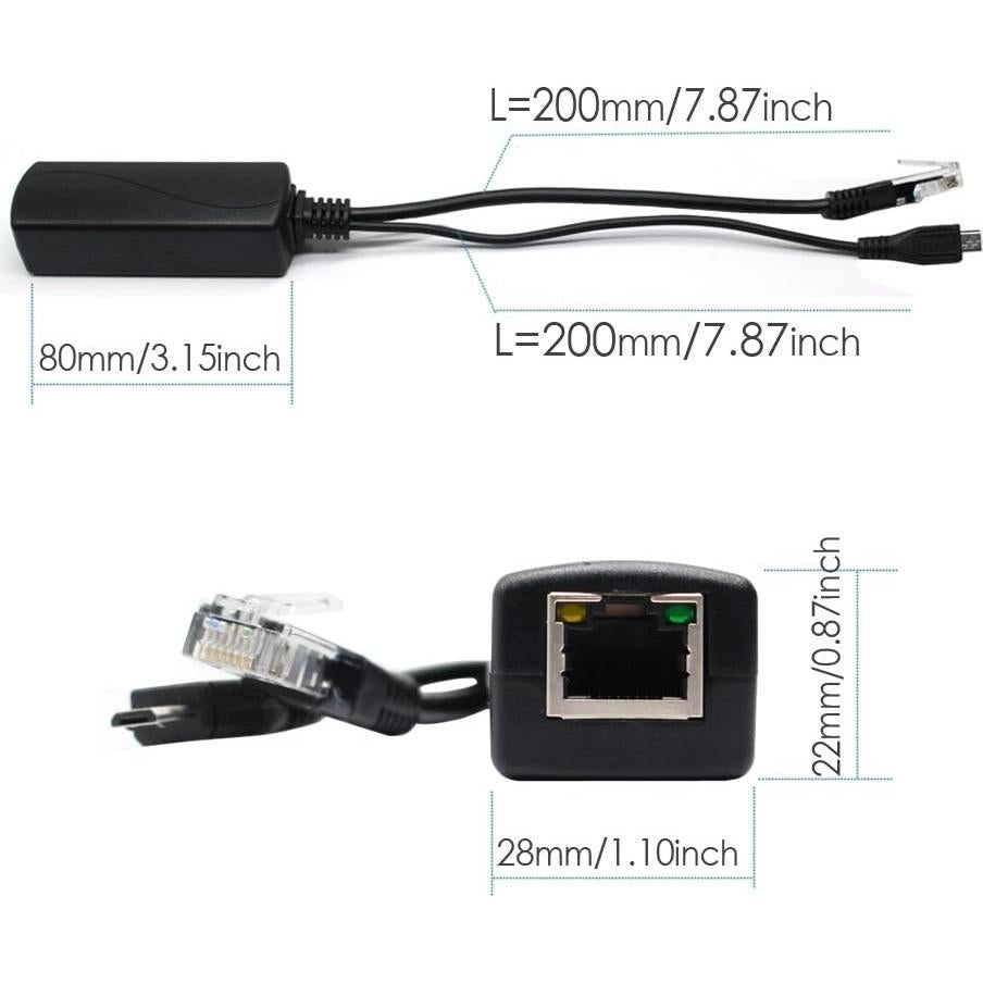 Divisor PoE Activo ANVISION 48V a 5V 2.4A Micro USB