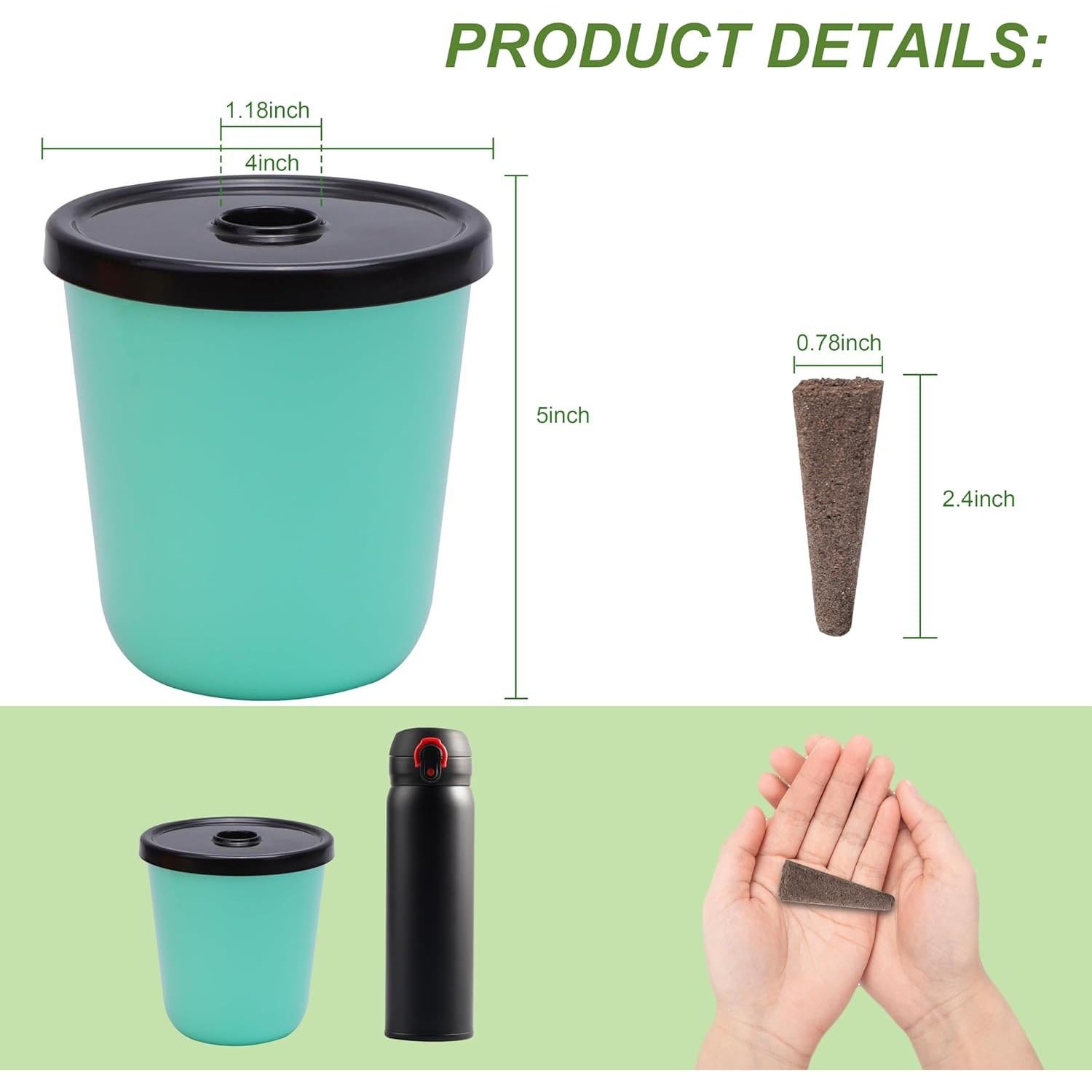 Kit de Macetas Hidropónicas Kiicii 8 Macetas y 24 Esponjas