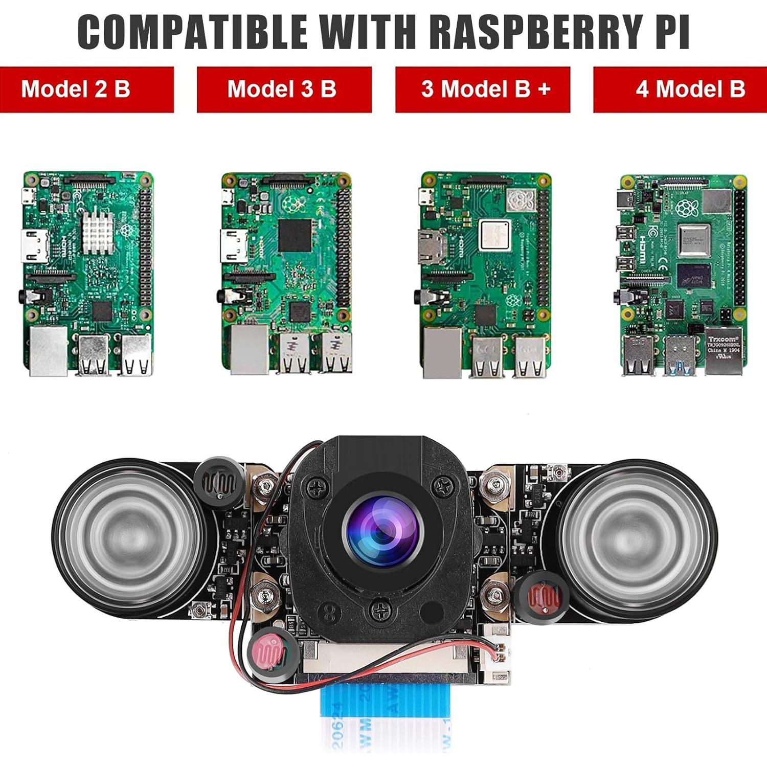 Cámara IR MakerFocus 5MP OV5647 para Raspberry Pi 4B 75°