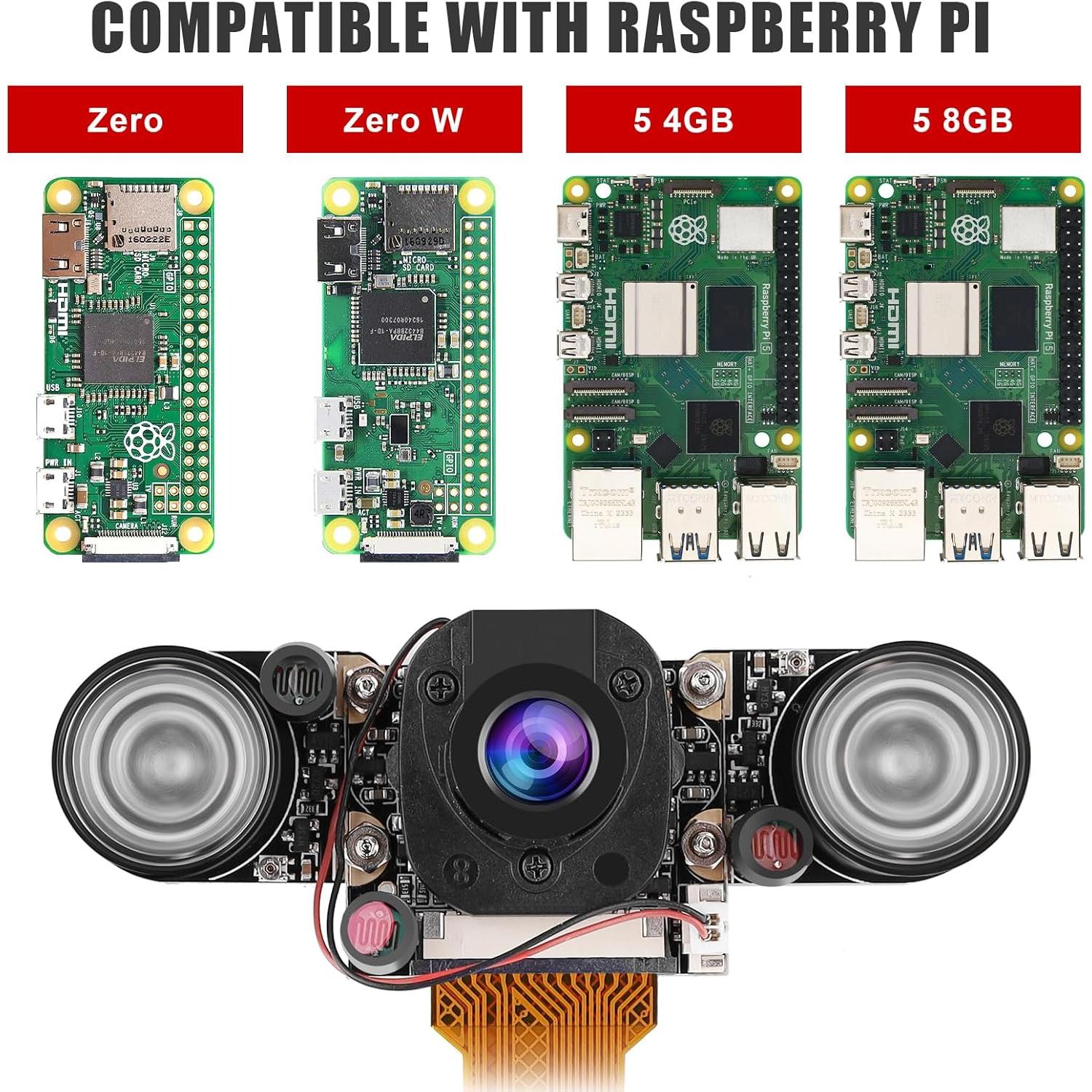 Cámara IR MakerFocus 5MP OV5647 para Raspberry Pi 4B 75°