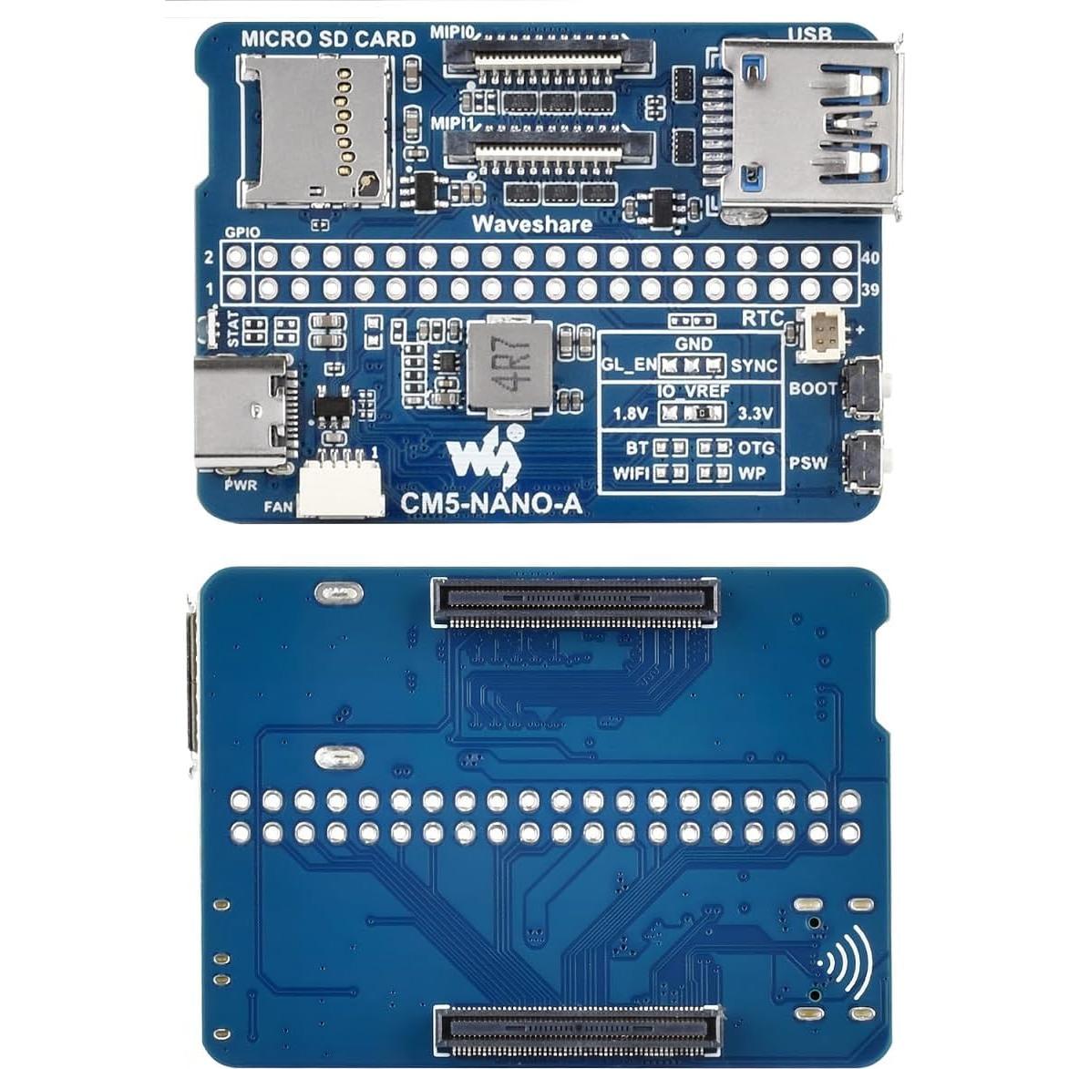 Placa Base Nano (A) Waveshare para Raspberry Pi 5 Lite eMMC