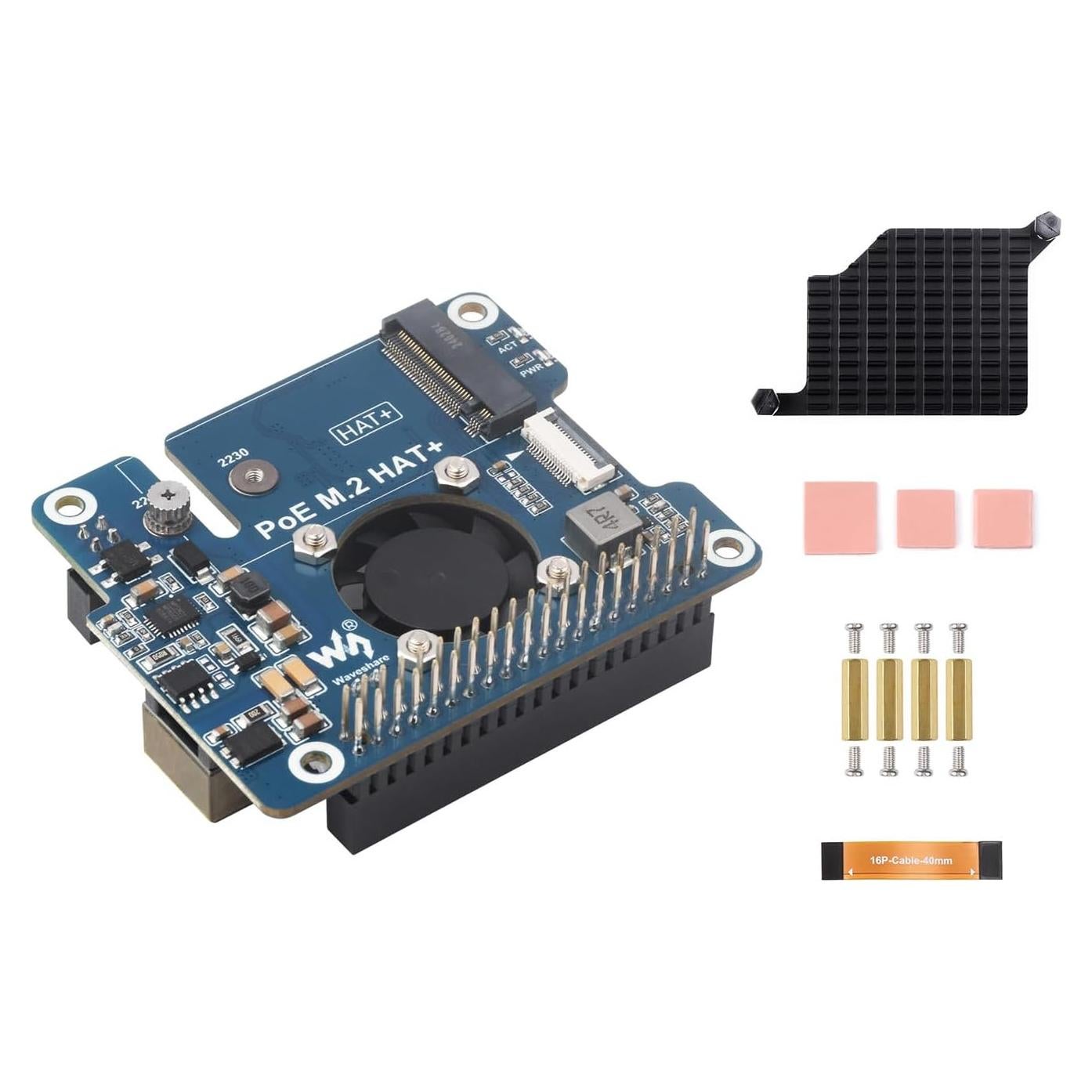 Placa de Expansión POE M.2 HAT+ Waveshare para Raspberry Pi 5