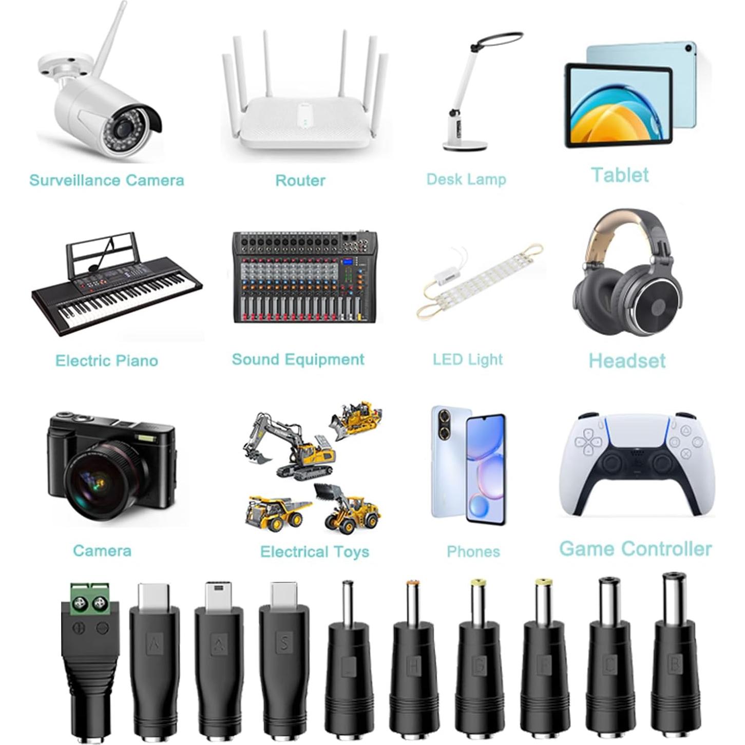 Adaptador de Corriente 5V 1A Universal YiKaiEn con 10 Conectores