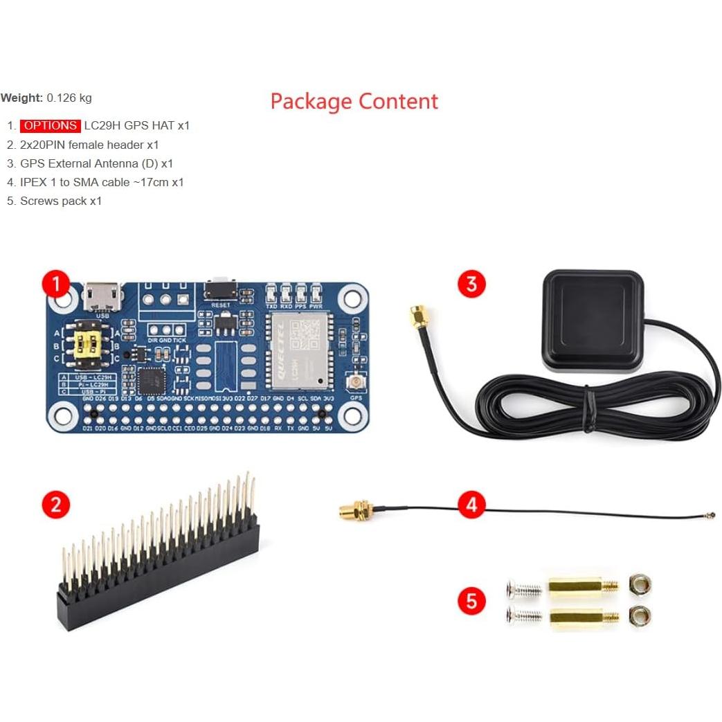 Módulo GPS Doble Banda LC29H XYGStudy para Raspberry Pi RTK