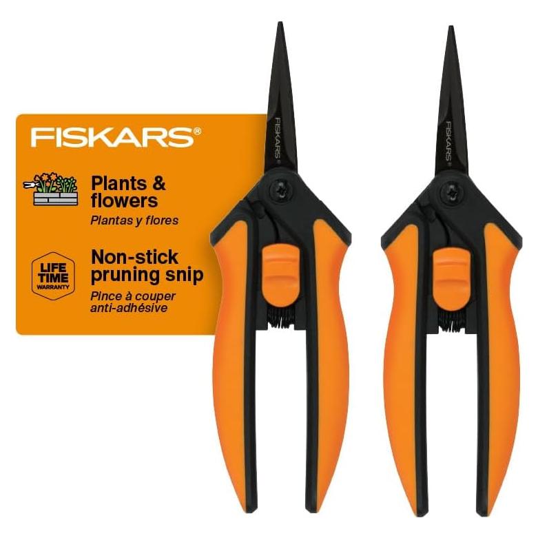 Tijeras de podar Fiskars - Paquete de 2 - Acero antiadherente