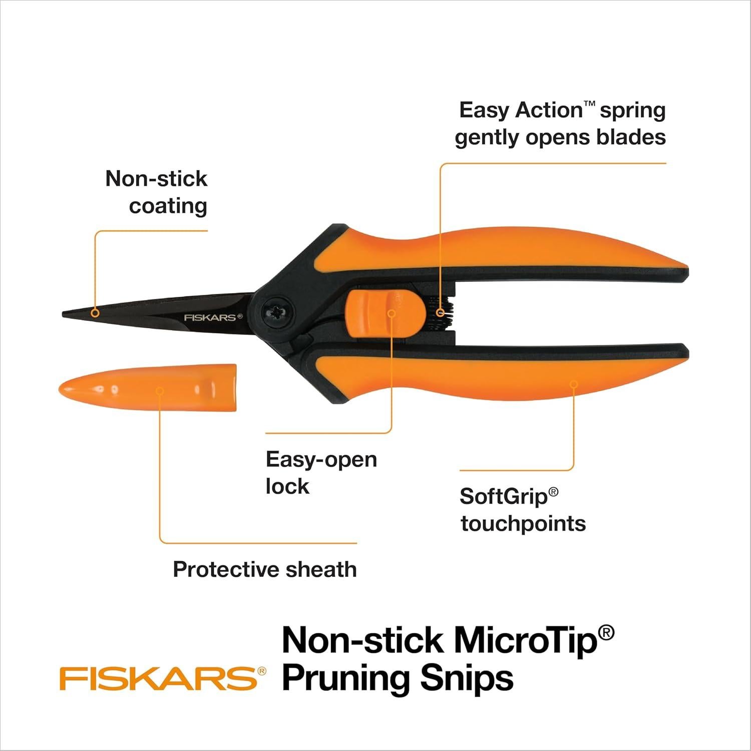Tijeras de podar Fiskars - Paquete de 2 - Acero antiadherente