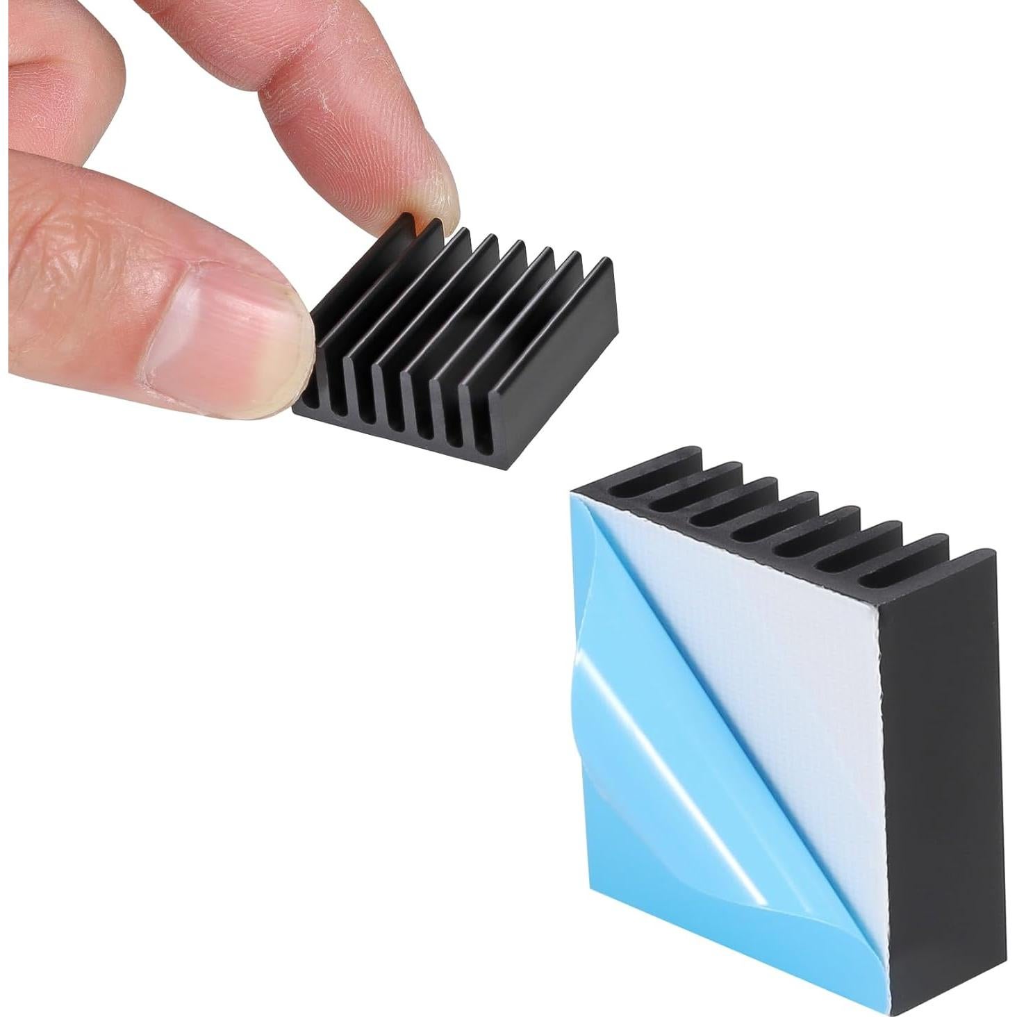 10 Disipadores de Calor Aluminio 25x25x10mm con Cinta Térmica