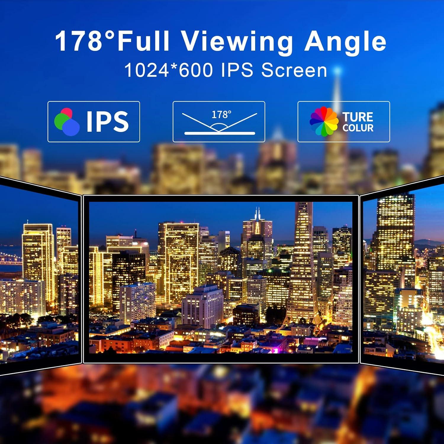 Pantalla Táctil Portátil WIMAXIT 10.1" HDMI 1024x600 para Raspberry Pi