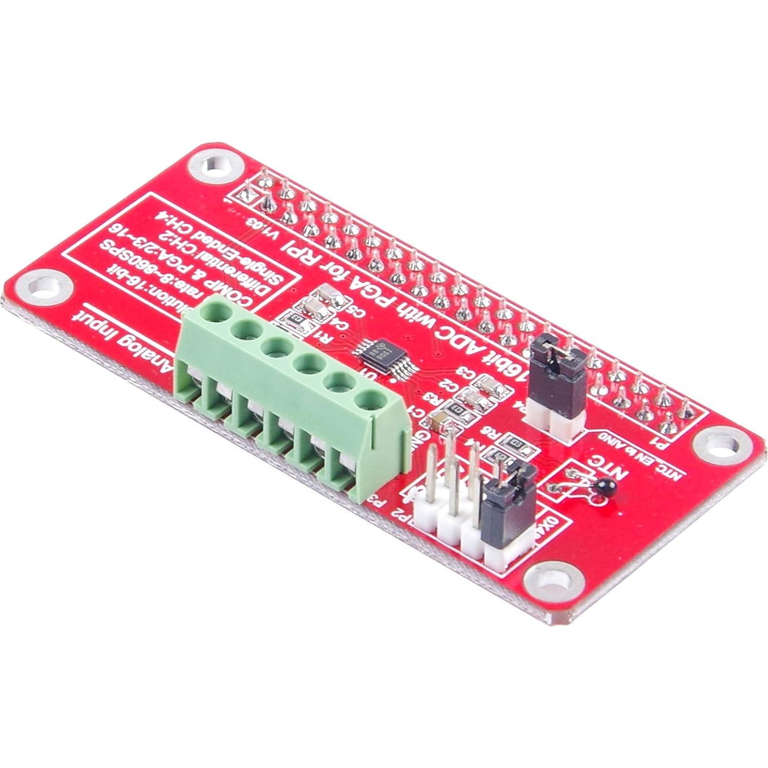 Módulo ADC I2C 16 bits 4 canales KNACRO para Raspberry Pi
