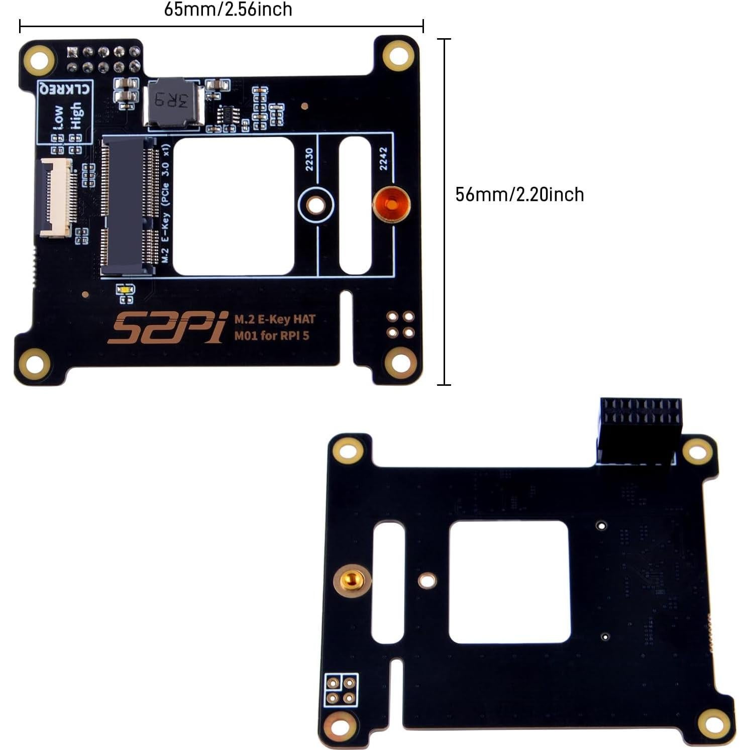 Placa Periférica PCIe M.2 E-Key NVMe SSD GeeekPi M01 para Raspberry Pi 5