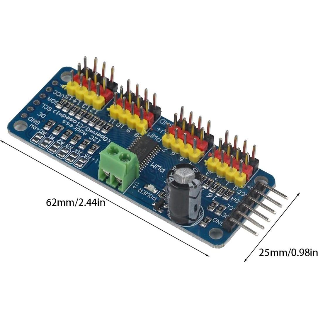 Controlador PWM 16 Canales YFUSET PCA9685 para Raspberry Pi