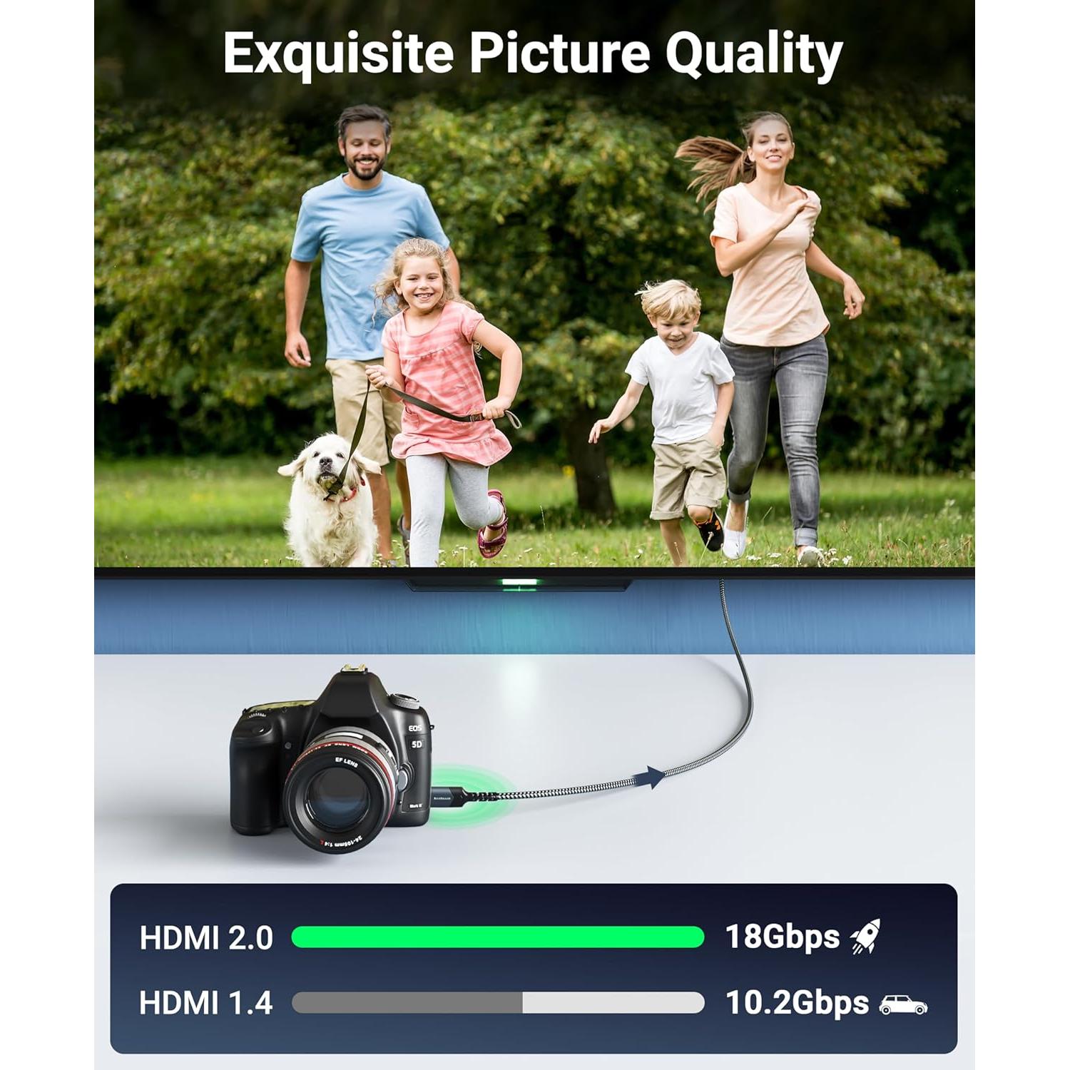 Cable Micro HDMI a HDMI BlueRigger 3.05m 4K 60Hz Alta Velocidad