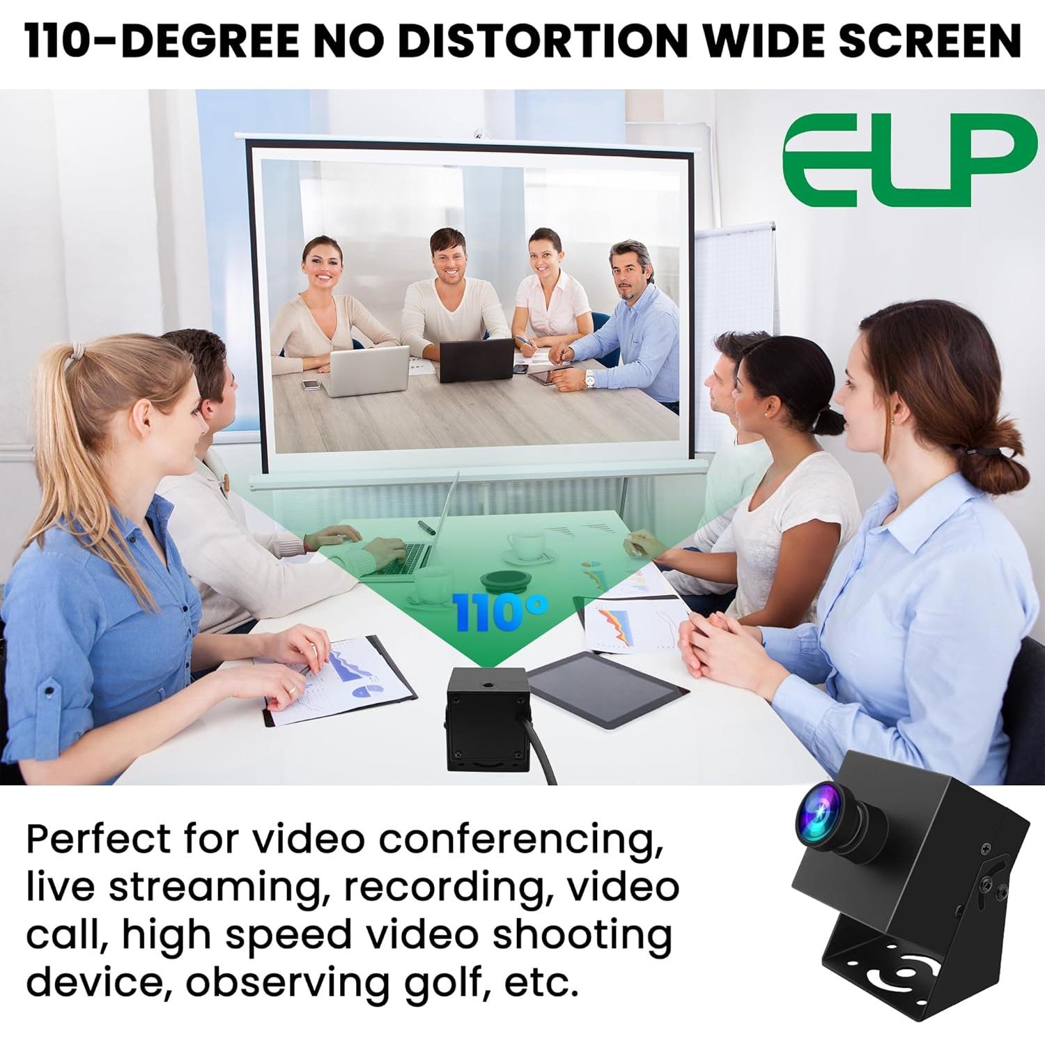 Cámara USB ELP 12MP Gran Angular 1080P 120fps para PC