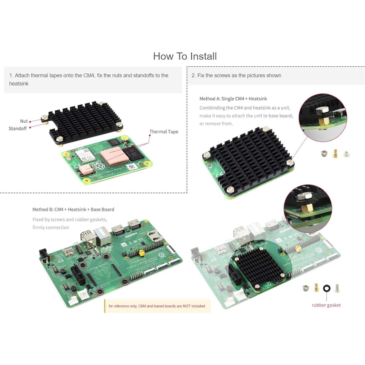 Disipador de Calor Aluminio Waveshare para Raspberry Pi CM4