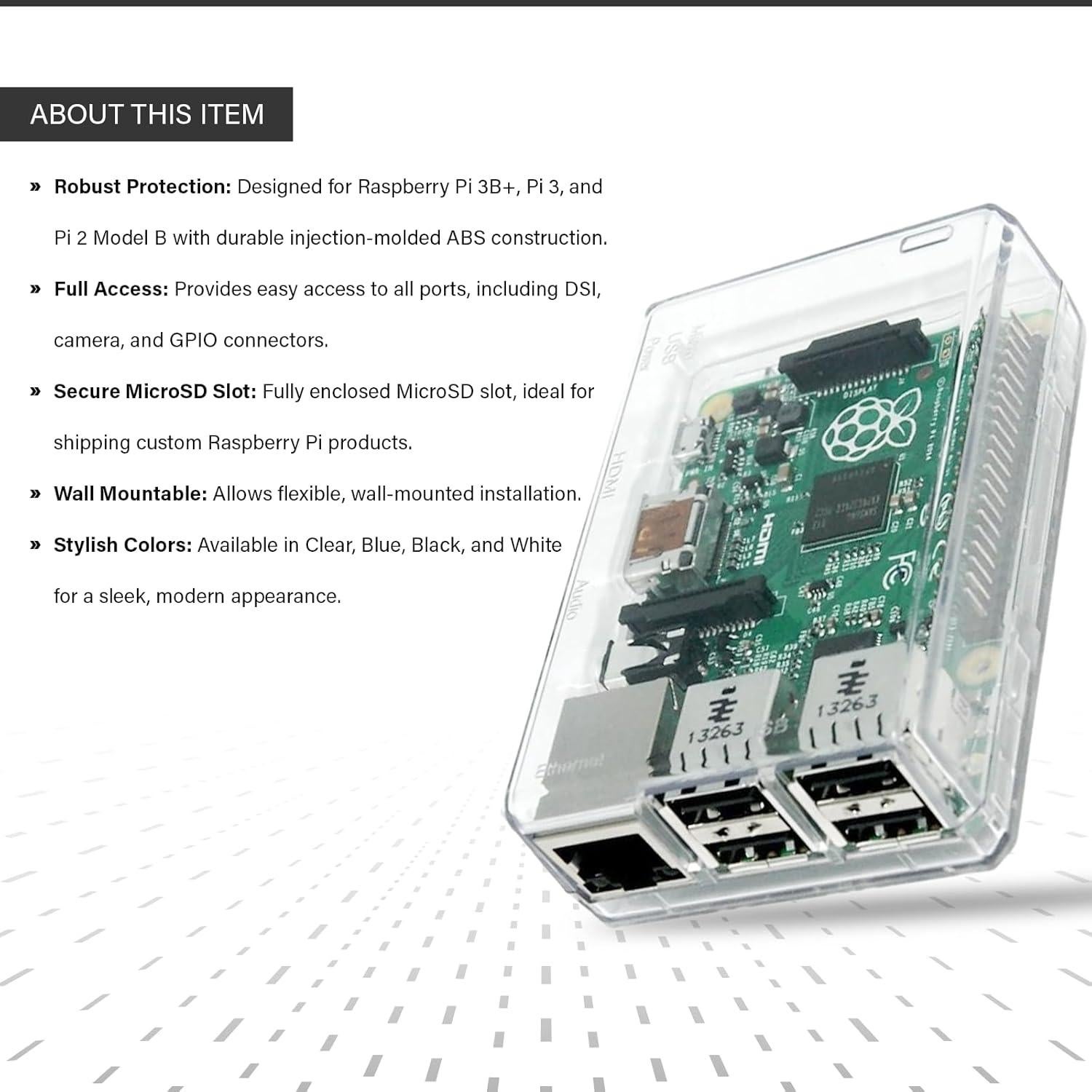 Caja Cerrada Transparente Premium SB Components para Raspberry Pi 2