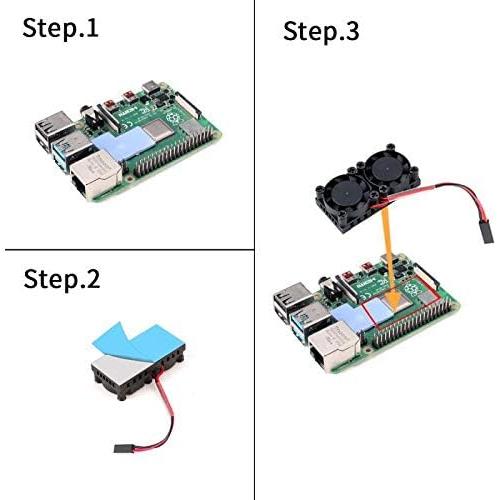 Ventilador Doble con Disipador para Raspberry Pi 2B 3B 4B Enokay