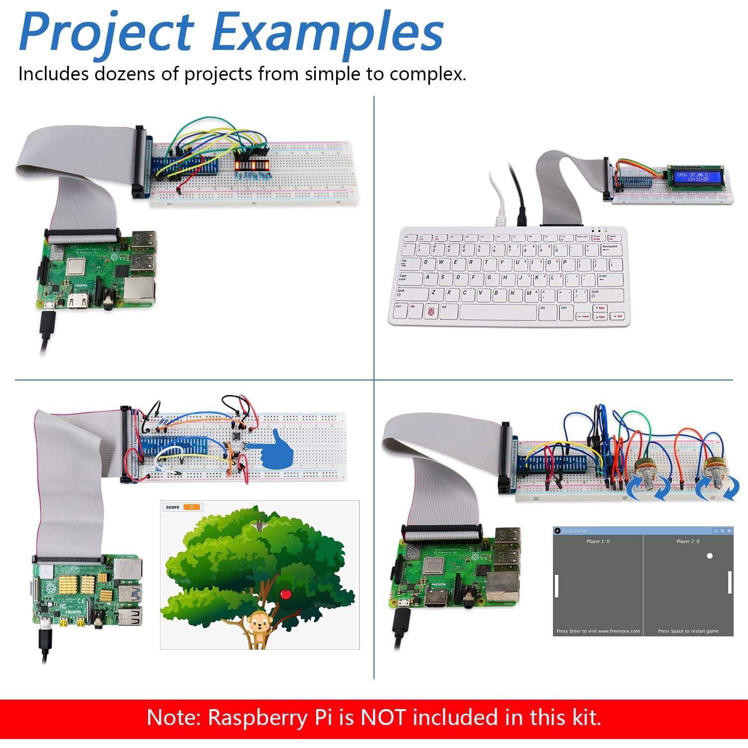 Kit de Inicio FREENOVE para Raspberry Pi 5/4B/3B+ - 164 Artículos