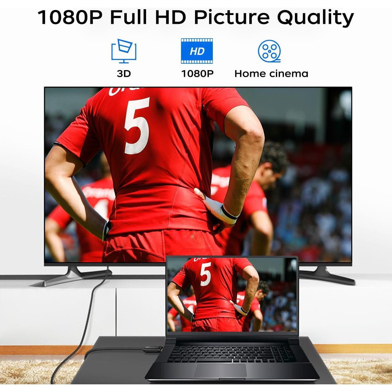 Cable Adaptador HDMI a DVI 1.83m QINGLER 1080P Bi-Direccional