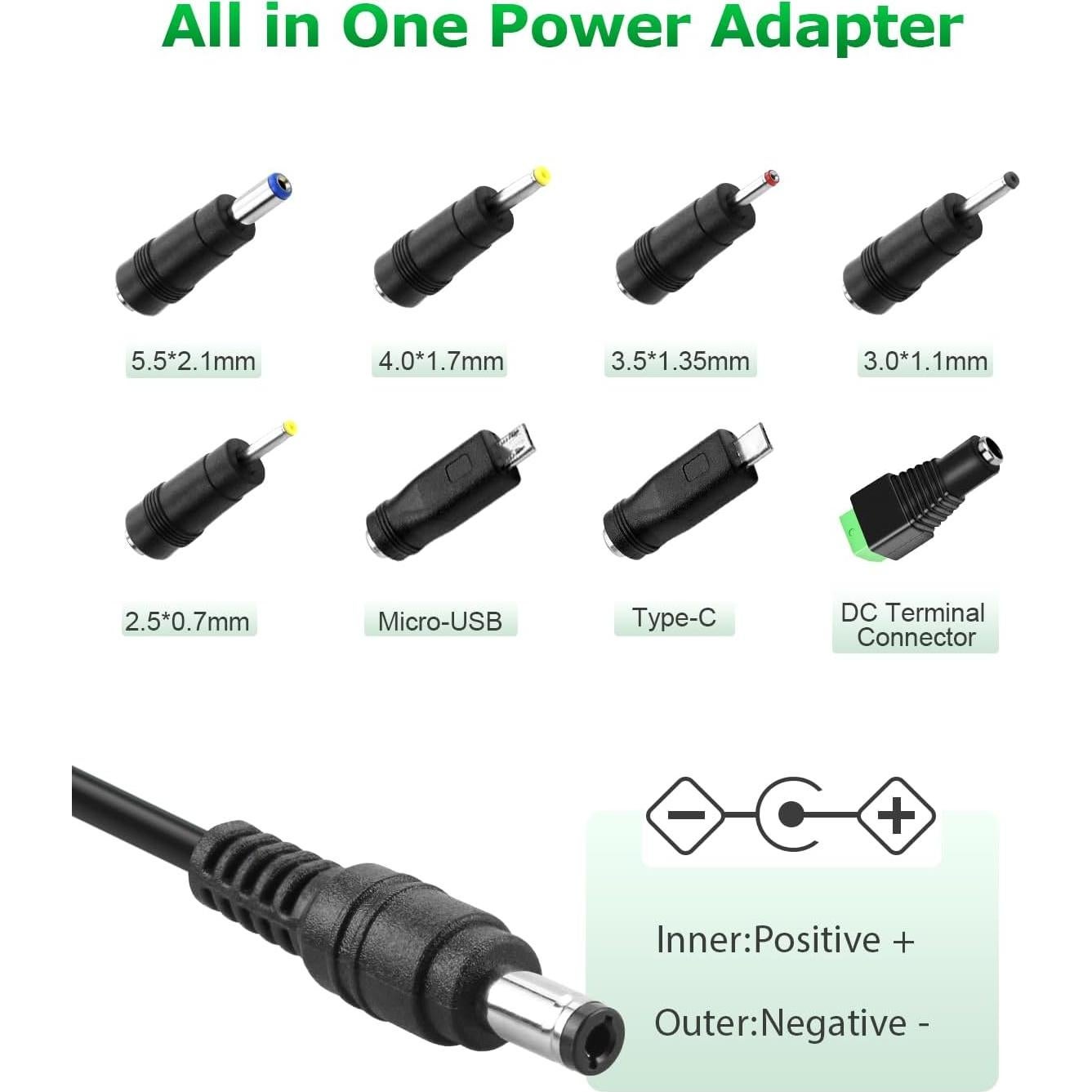 Adaptador de Alimentación 5V 4A 20W con 8 Enchufes Universales