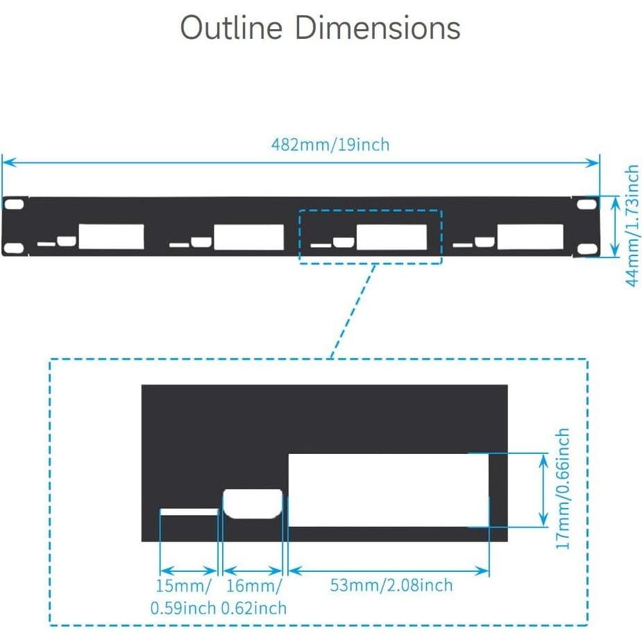 Kit Rack 1U Waveshare para Raspberry Pi 4B - Soporta 4 Unidades