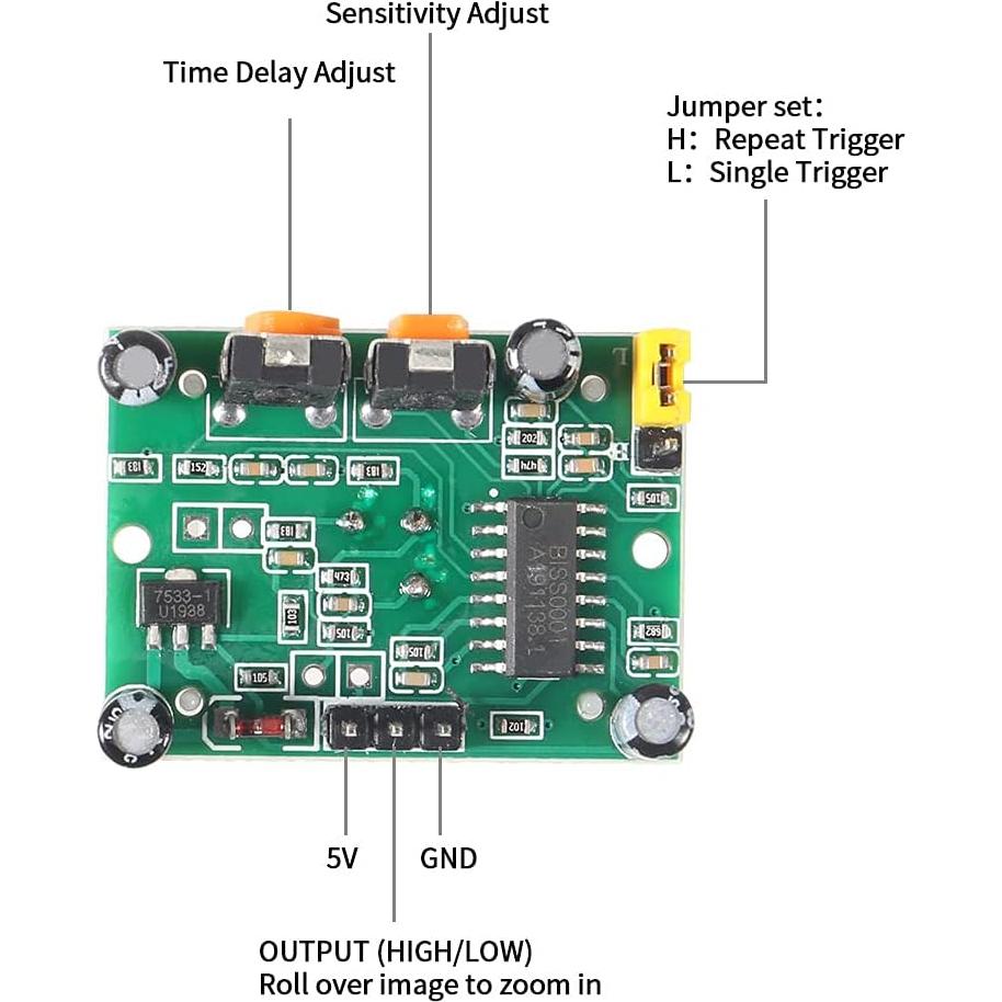 Sensor de Movimiento Infrarrojo PIR DORHEA HC-SR501 32g
