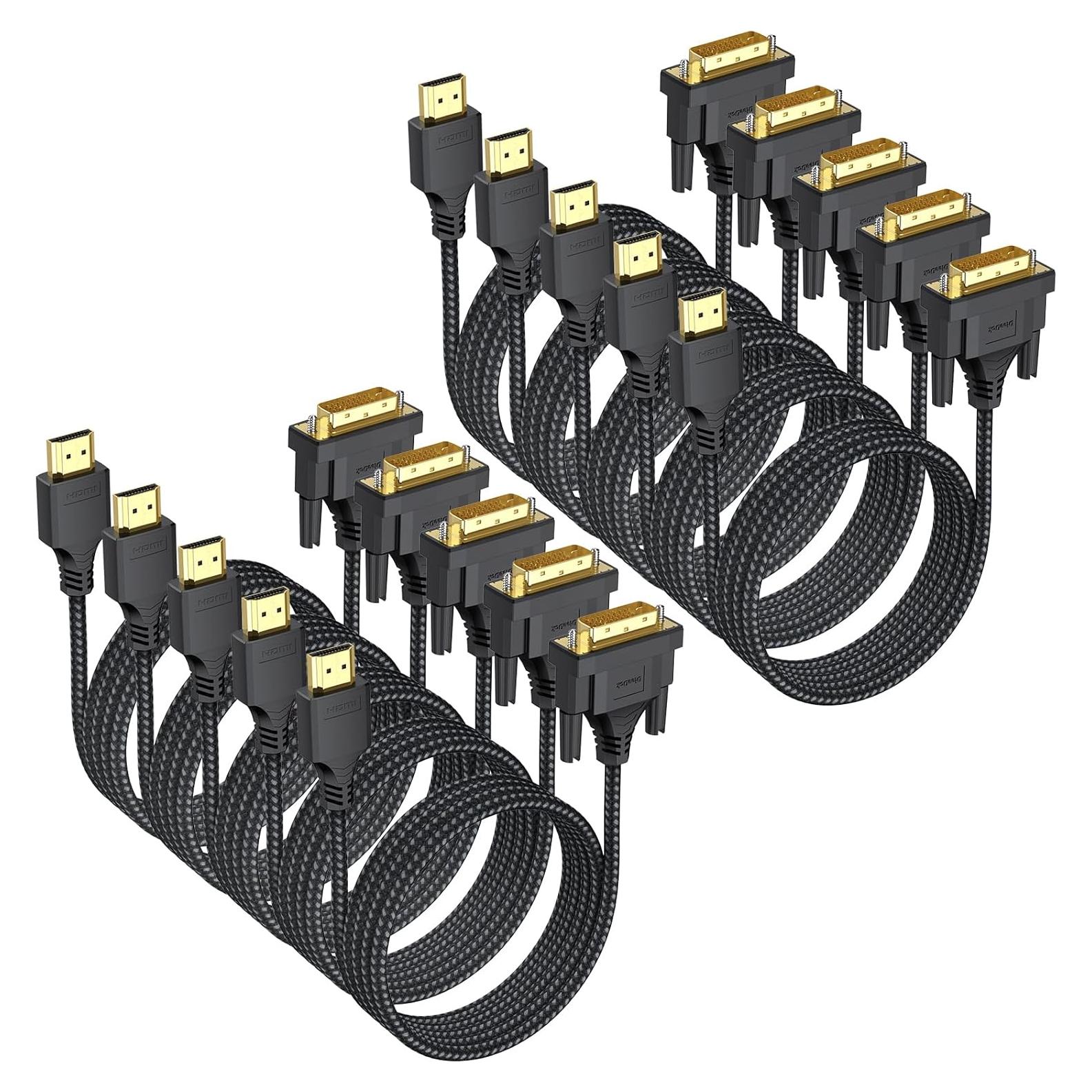 Cable HDMI a DVI 1.83m DteeDck Macho a Macho 10 Paquete