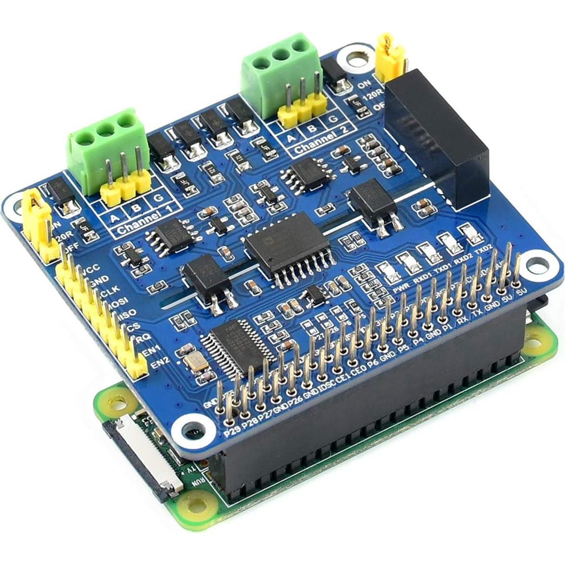 HAT de Expansión RS485 Aislado Waveshare 2 Canales SPI