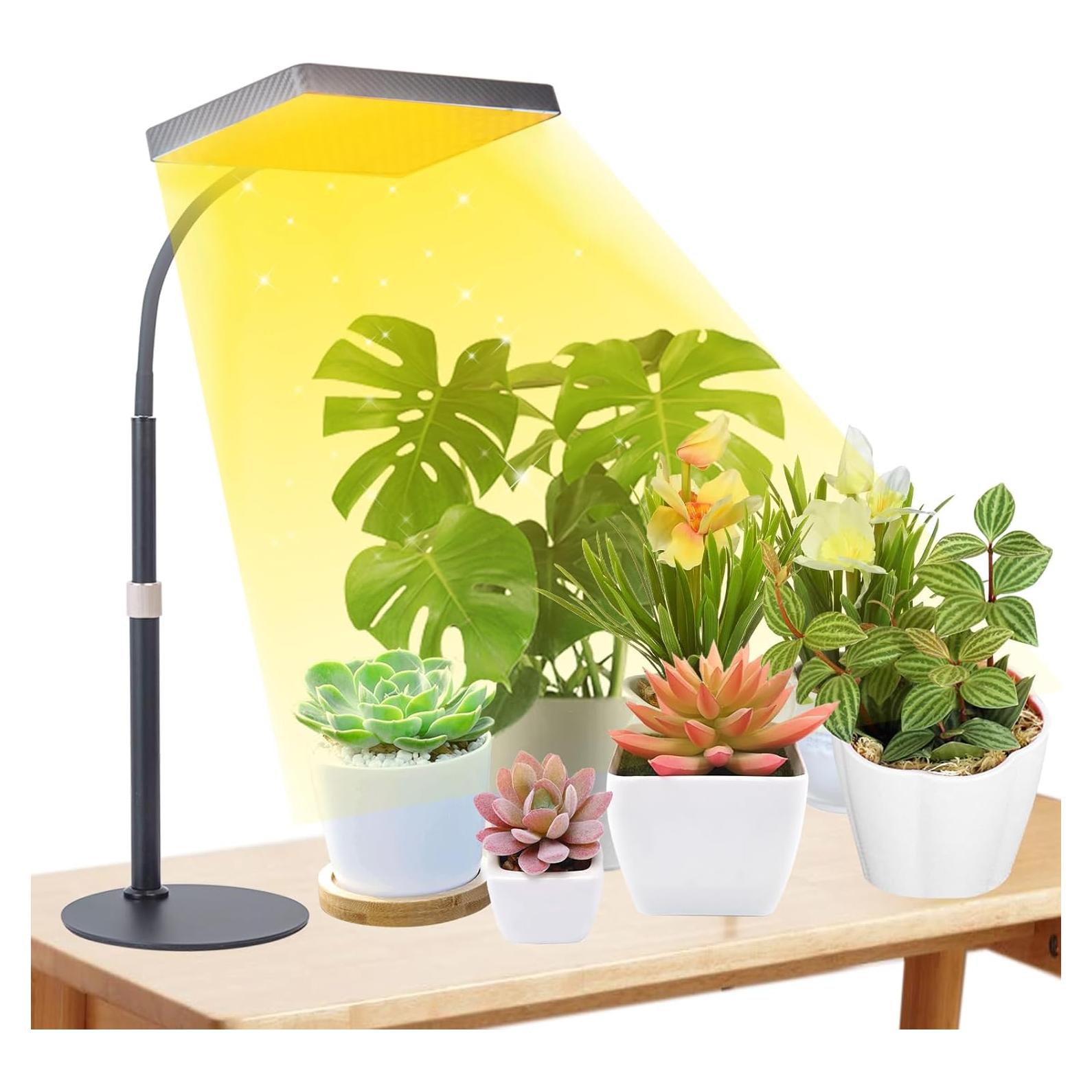 FECiDA Desk Grow Lights for Indoor Plants, Table Top Grow Light UV-IR Full Spectrum, 2000 Lumen LED Bonsai Houseplant Growing Lamp with On/Off Switch, 16"-24" Height Adjustable