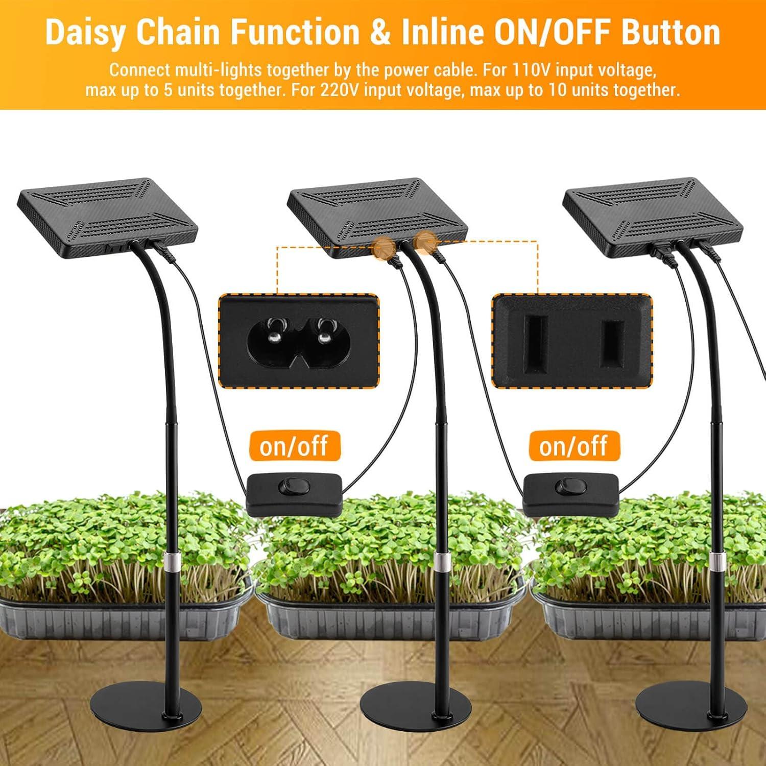 FECiDA Desk Grow Lights for Indoor Plants, Table Top Grow Light UV-IR Full Spectrum, 2000 Lumen LED Bonsai Houseplant Growing Lamp with On/Off Switch, 16"-24" Height Adjustable