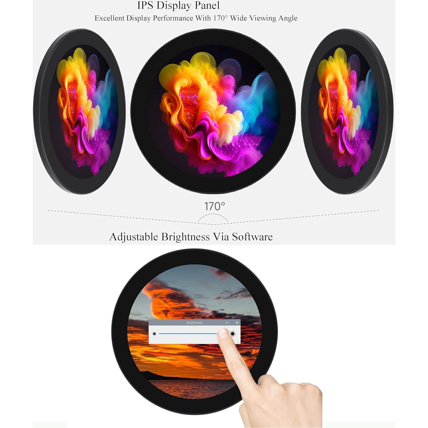 Pantalla Táctil Redonda DSI 10 Puntos 4" IPS UeeKKoo 720x720