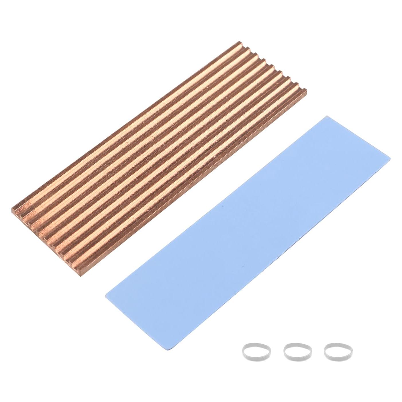 Disipador de Calor M.2 SSD ZDE Cobre 70x21mm con Almohadilla Térmica