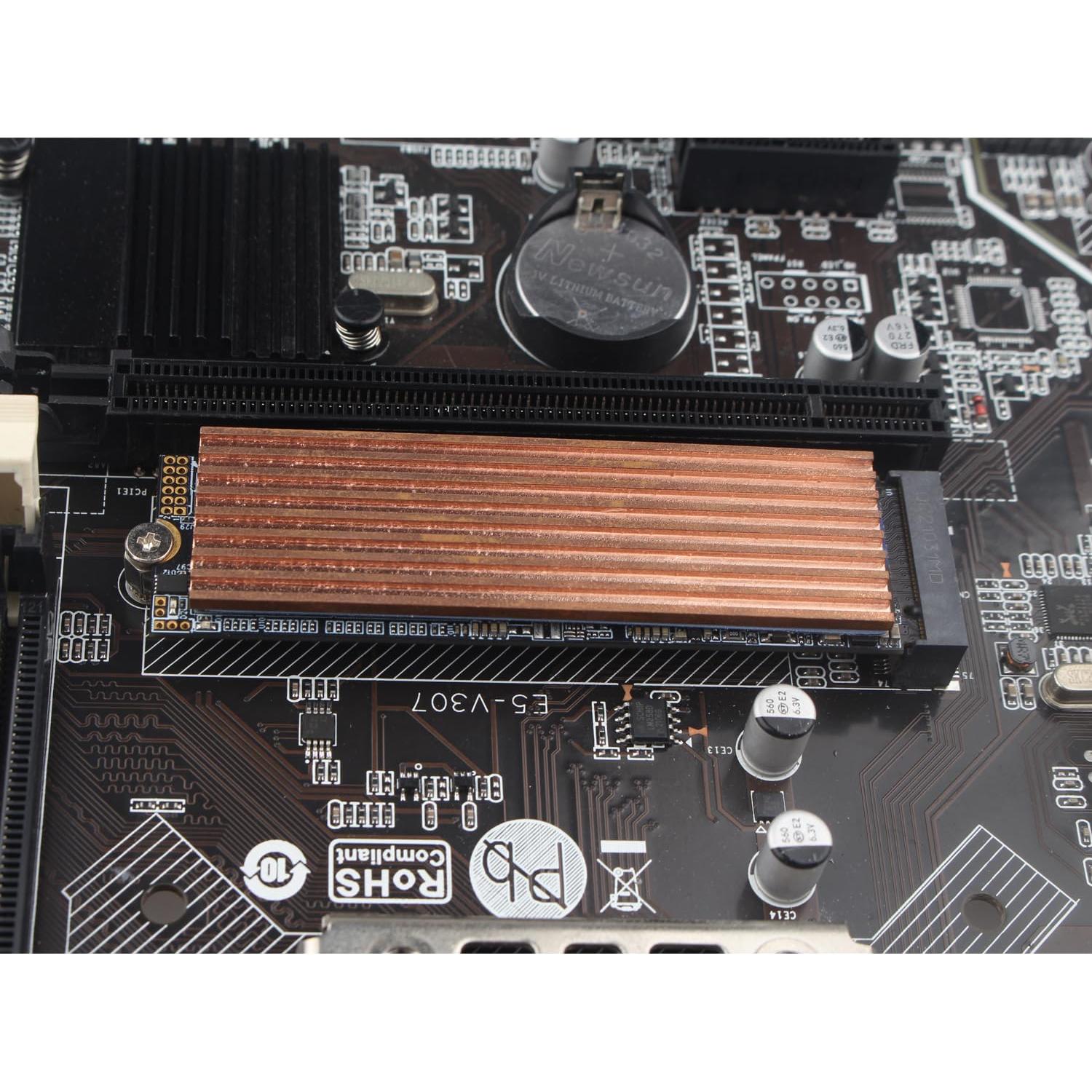 Disipador de Calor M.2 SSD ZDE Cobre 70x21mm con Almohadilla Térmica