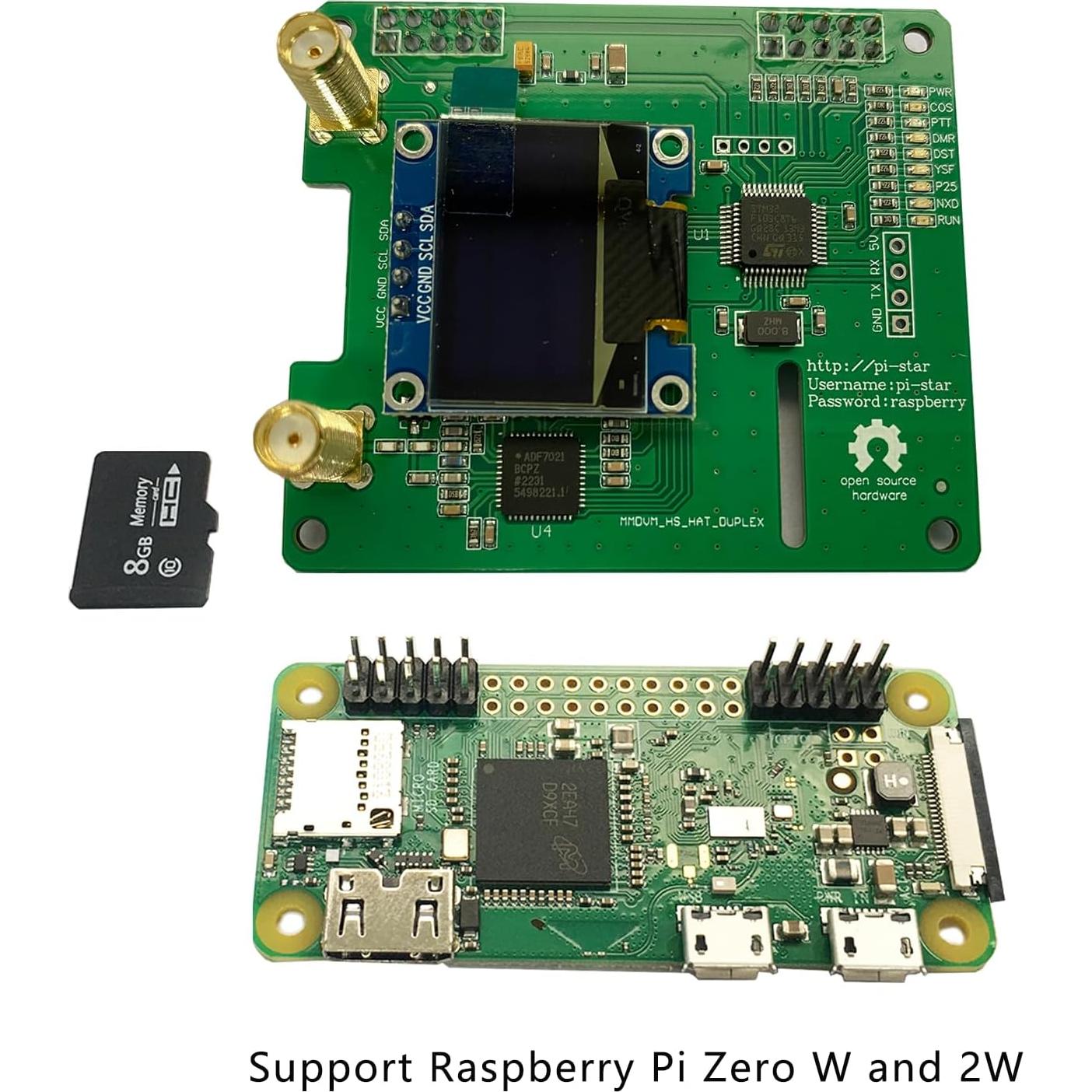 Placa Hotspot MMDVM Dúplex Mokxihit OLED 0.09kg Antenas