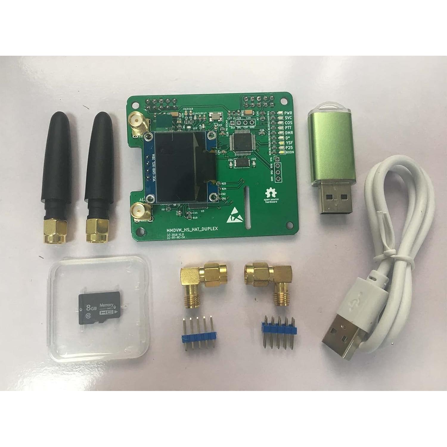 Placa Hotspot MMDVM Dúplex Mokxihit OLED 0.09kg Antenas