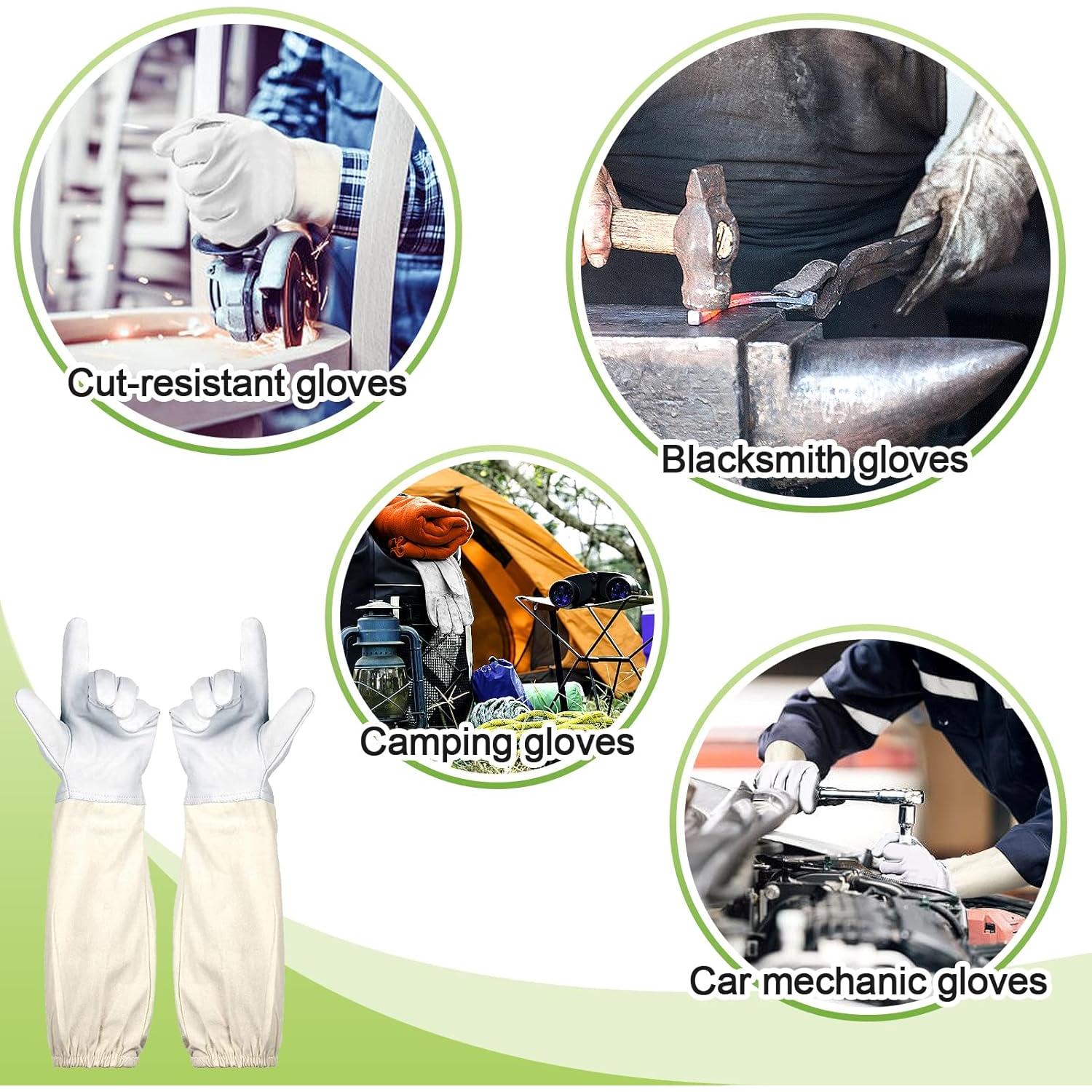 Guantes de Apicultura ANPHSIN de Piel de Cabra Largos