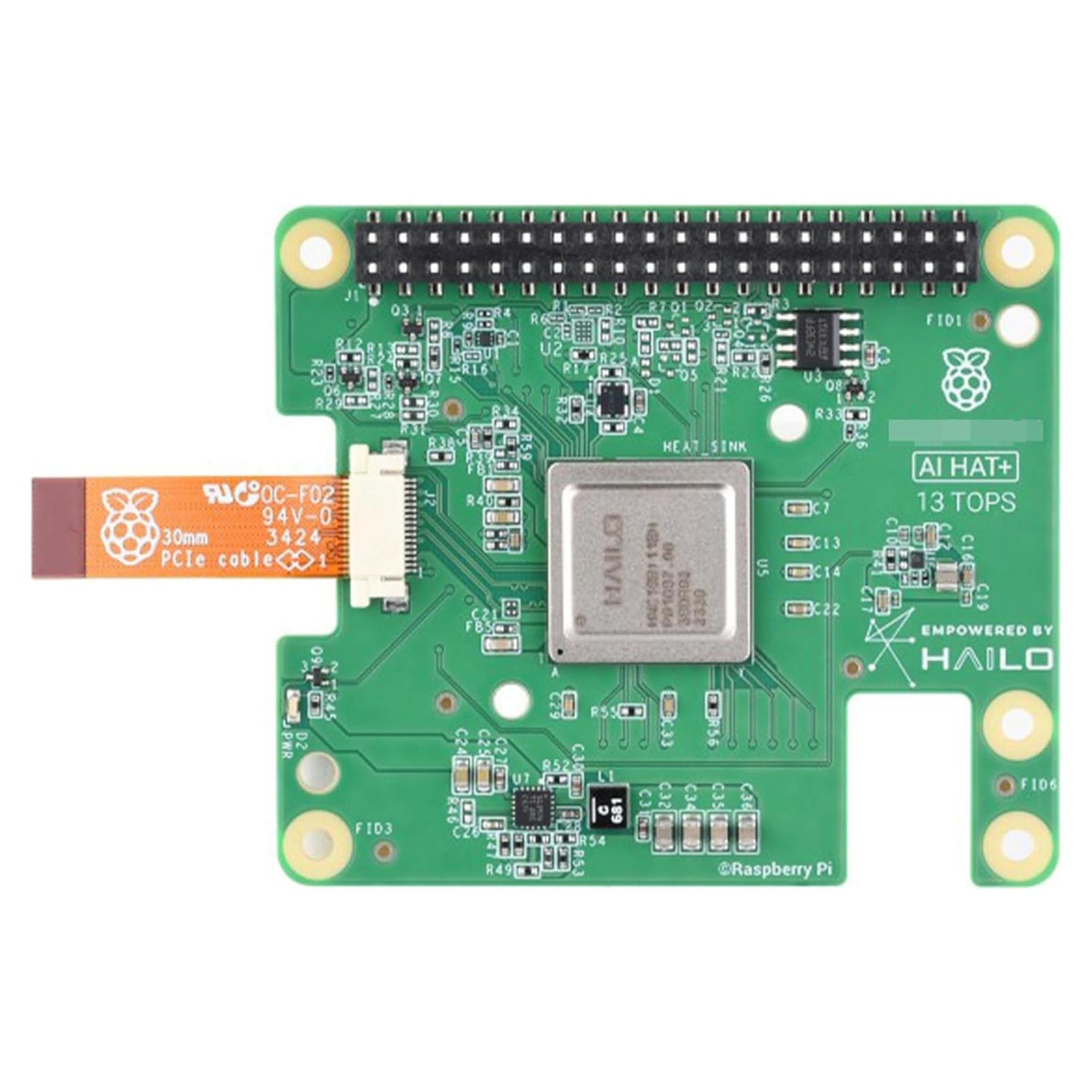 Official RPi AI HAT+, Build-in 13 Tops Hailo-8 AI Accelerator to Quickly Build A Wide Range of AI-Powered Applications