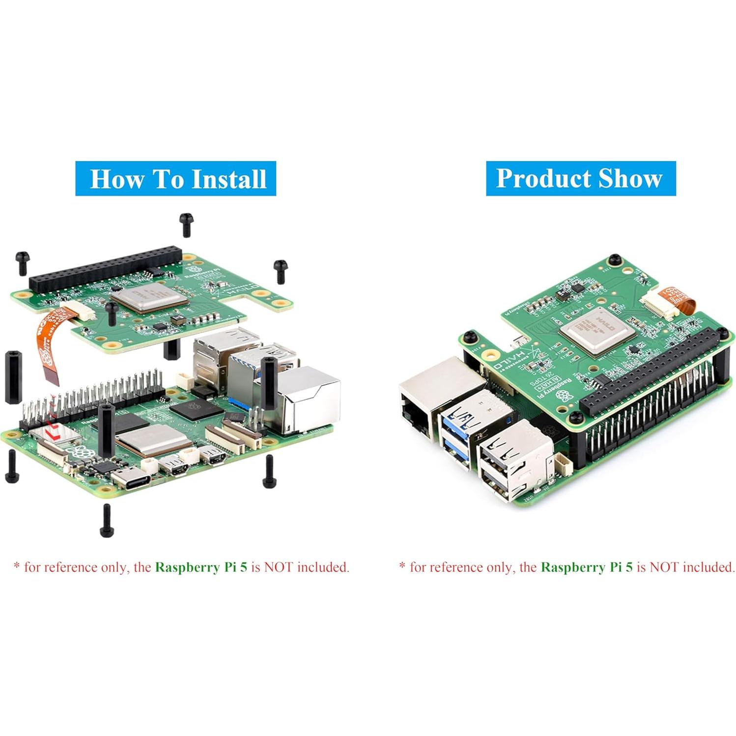 Official RPi AI HAT+, Build-in 13 Tops Hailo-8 AI Accelerator to Quickly Build A Wide Range of AI-Powered Applications