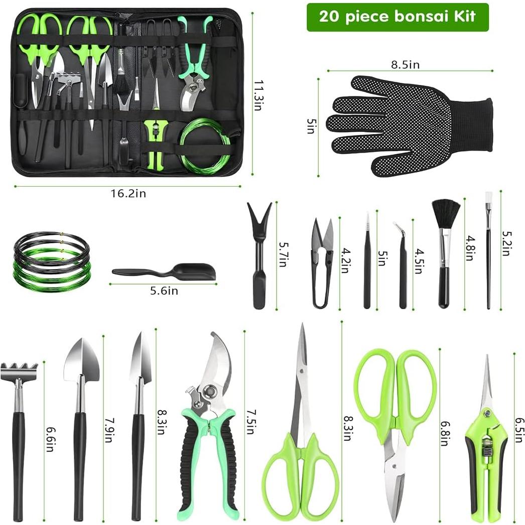 Kit de Herramientas para Bonsai Futurera 21 Piezas Jardinería
