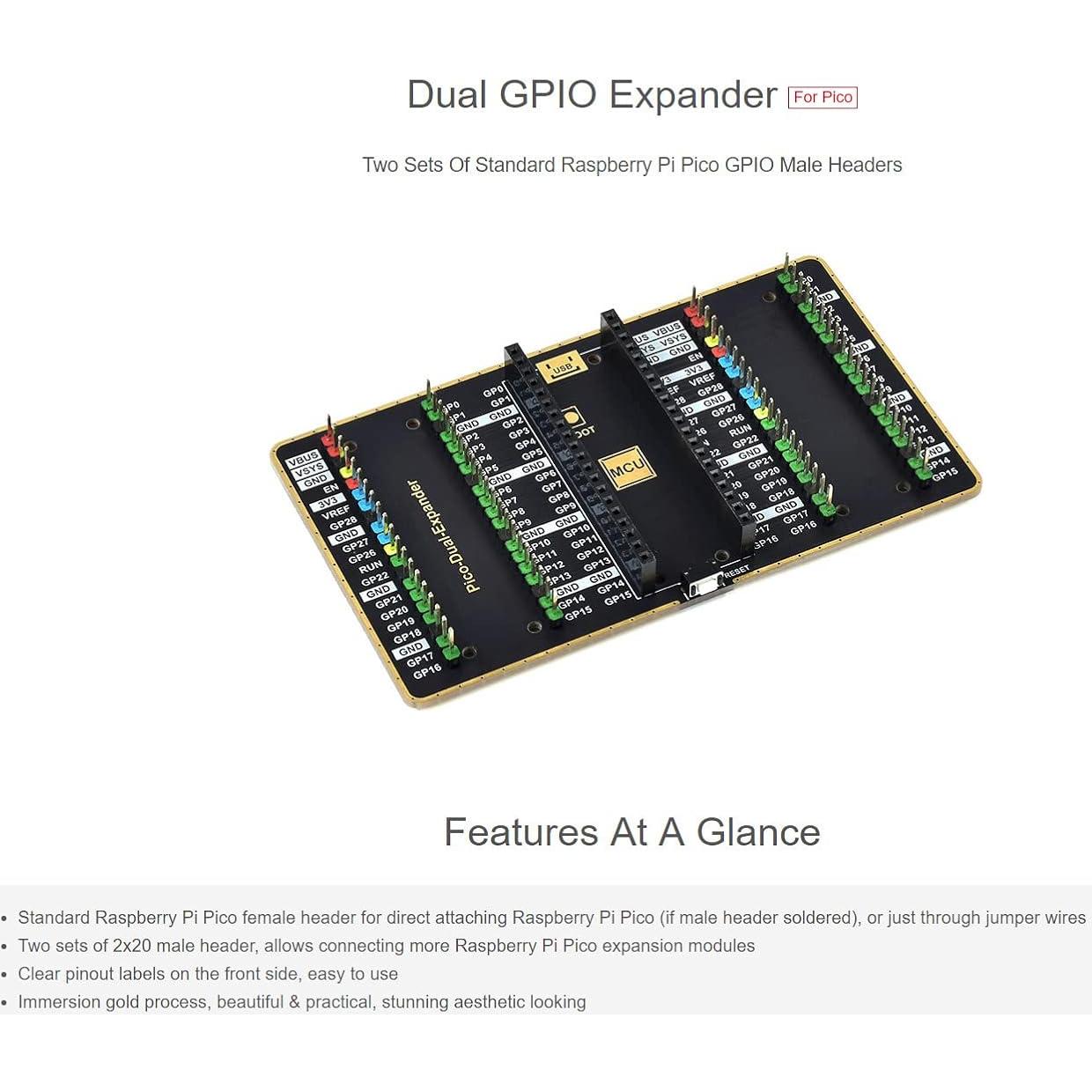 Expansor GPIO Doble Waveshare para Raspberry Pi Pico