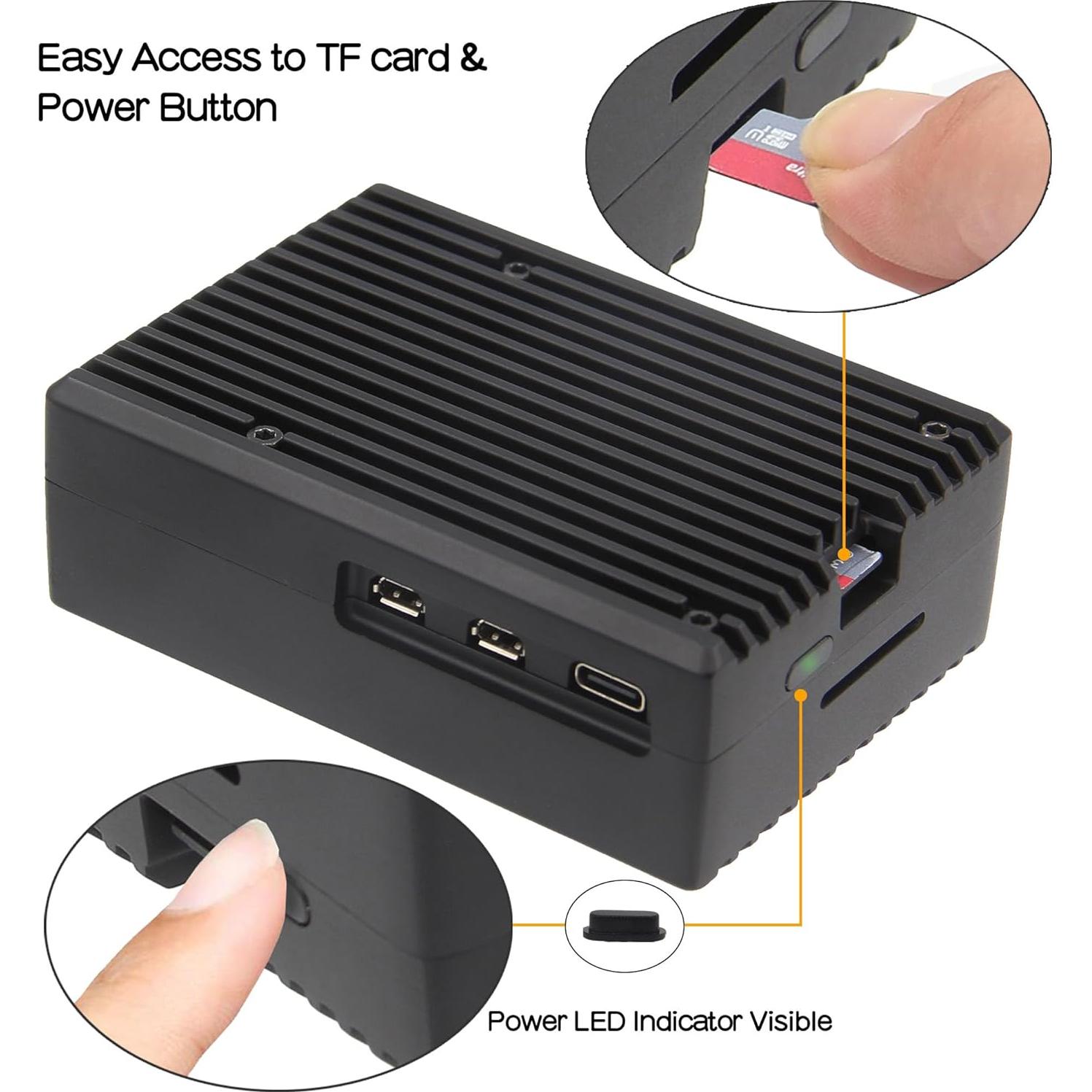 Caja Enfriamiento Pasivo Aluminio Geekworm P573 para Raspberry Pi 5